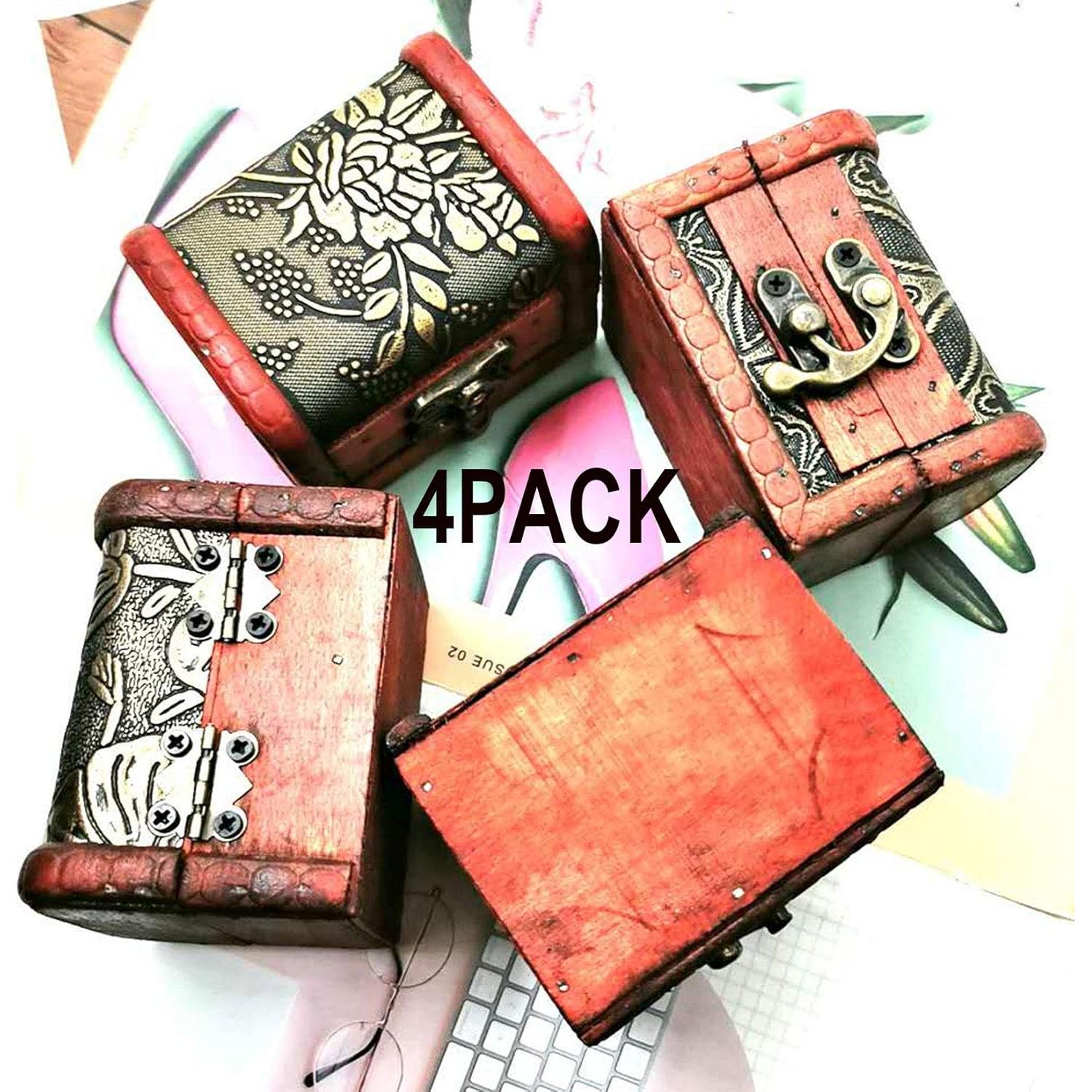 Caja de Joyería Vintage Markeny 4 Piezas Madera 8x6x6cm