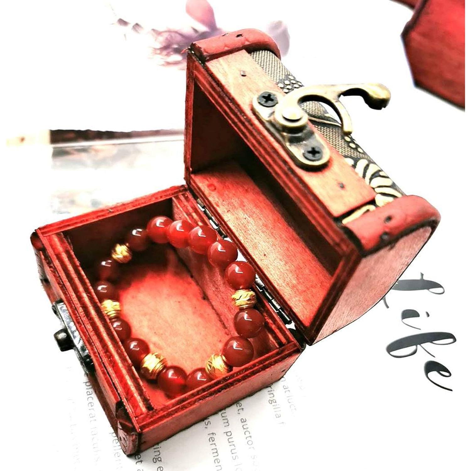 Caja de Joyería Vintage Markeny 4 Piezas Madera 8x6x6cm