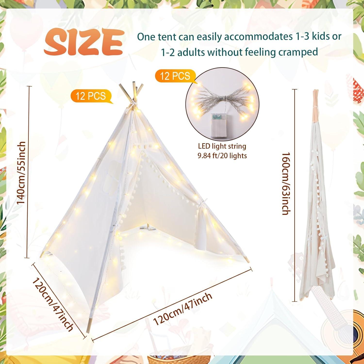 12 Tiendas Teepee Windyun con Luces LED para Niños