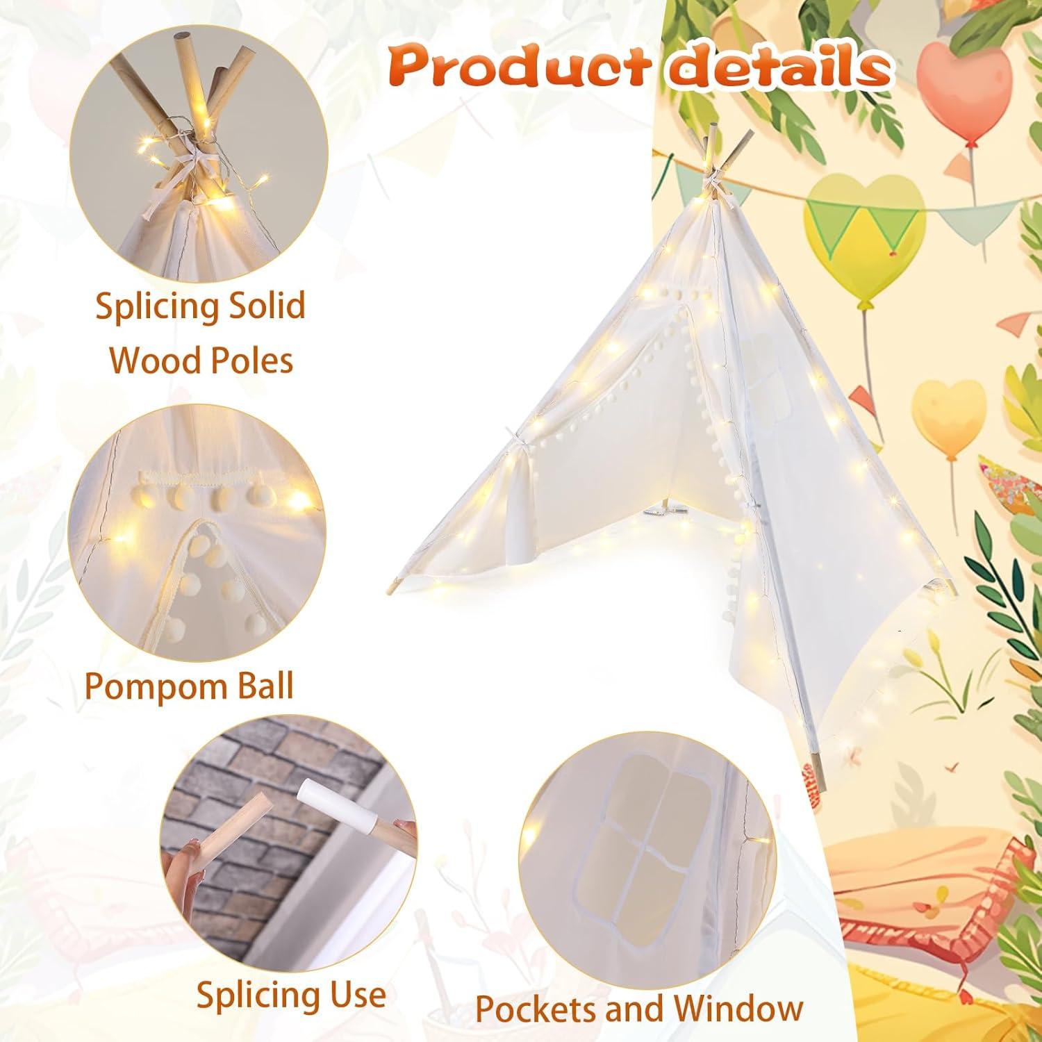 12 Tiendas Teepee Windyun con Luces LED para Niños