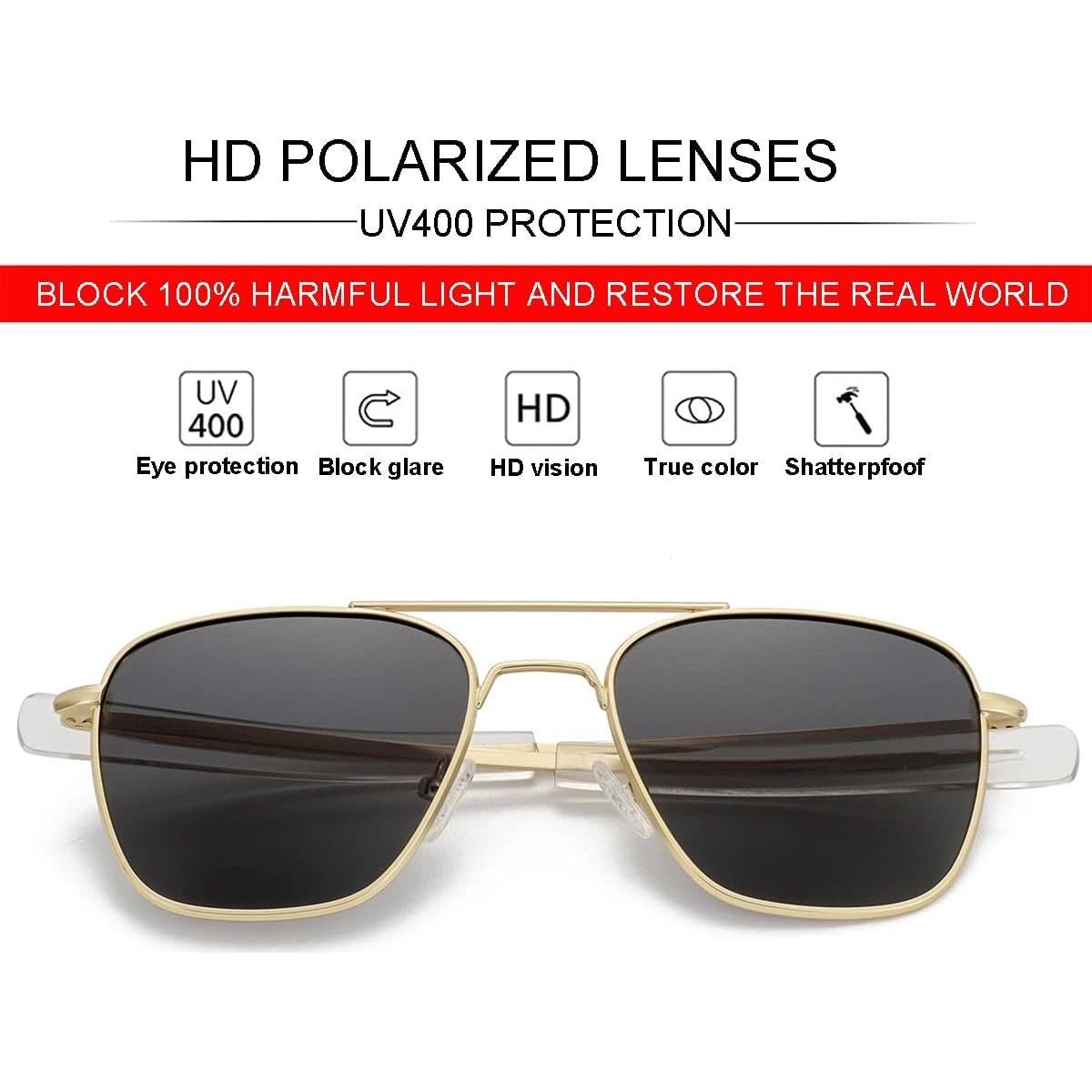 Gafas de sol aviador JOVAKIT polarizadas UV400 estilo militar