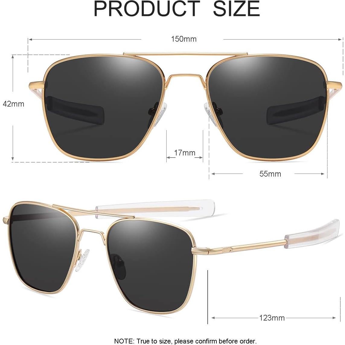 Gafas de sol aviador JOVAKIT polarizadas UV400 estilo militar