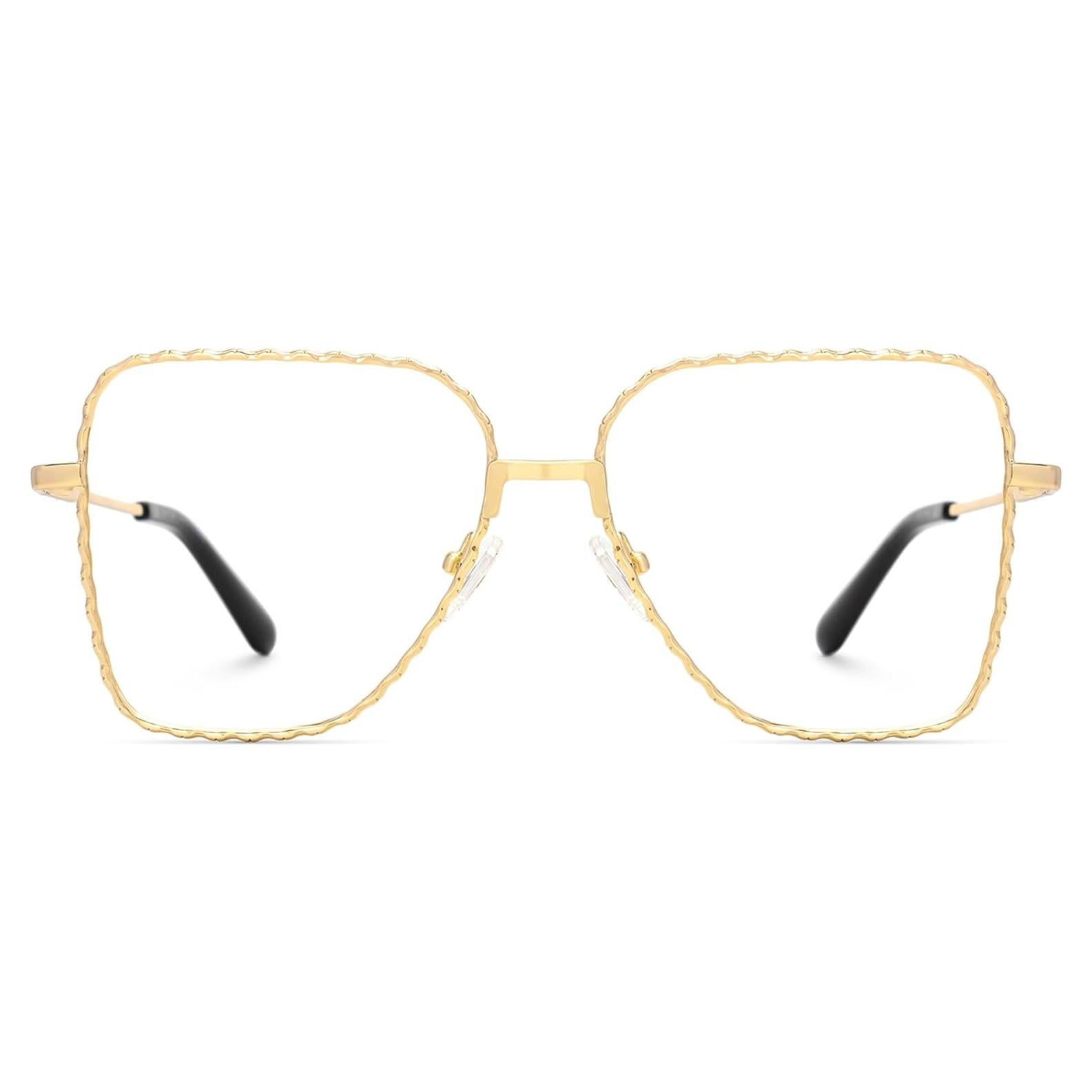 Gafas Aviador Zeelool Doradas con Lentes Anti Luz Azul