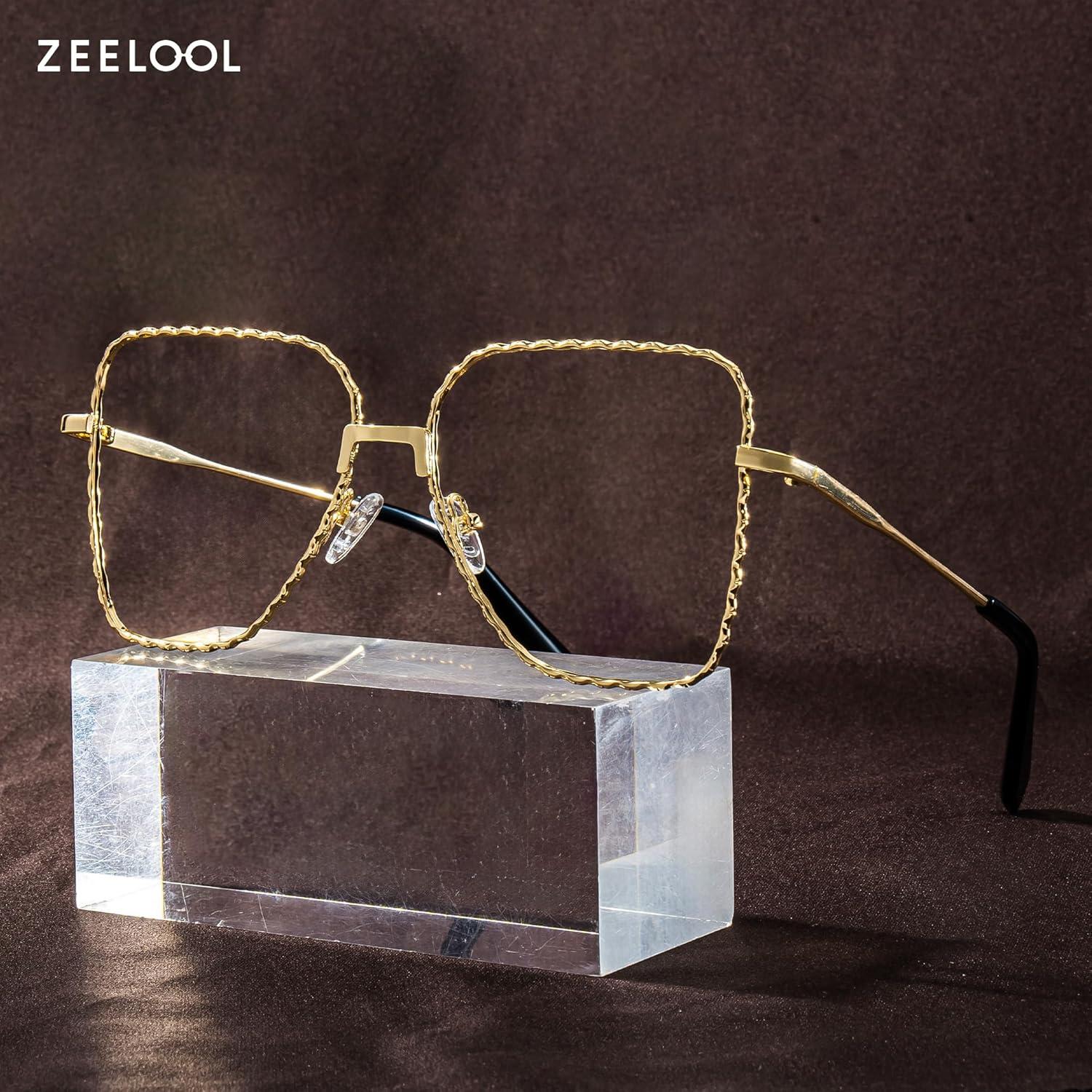 Gafas Aviador Zeelool Doradas con Lentes Anti Luz Azul