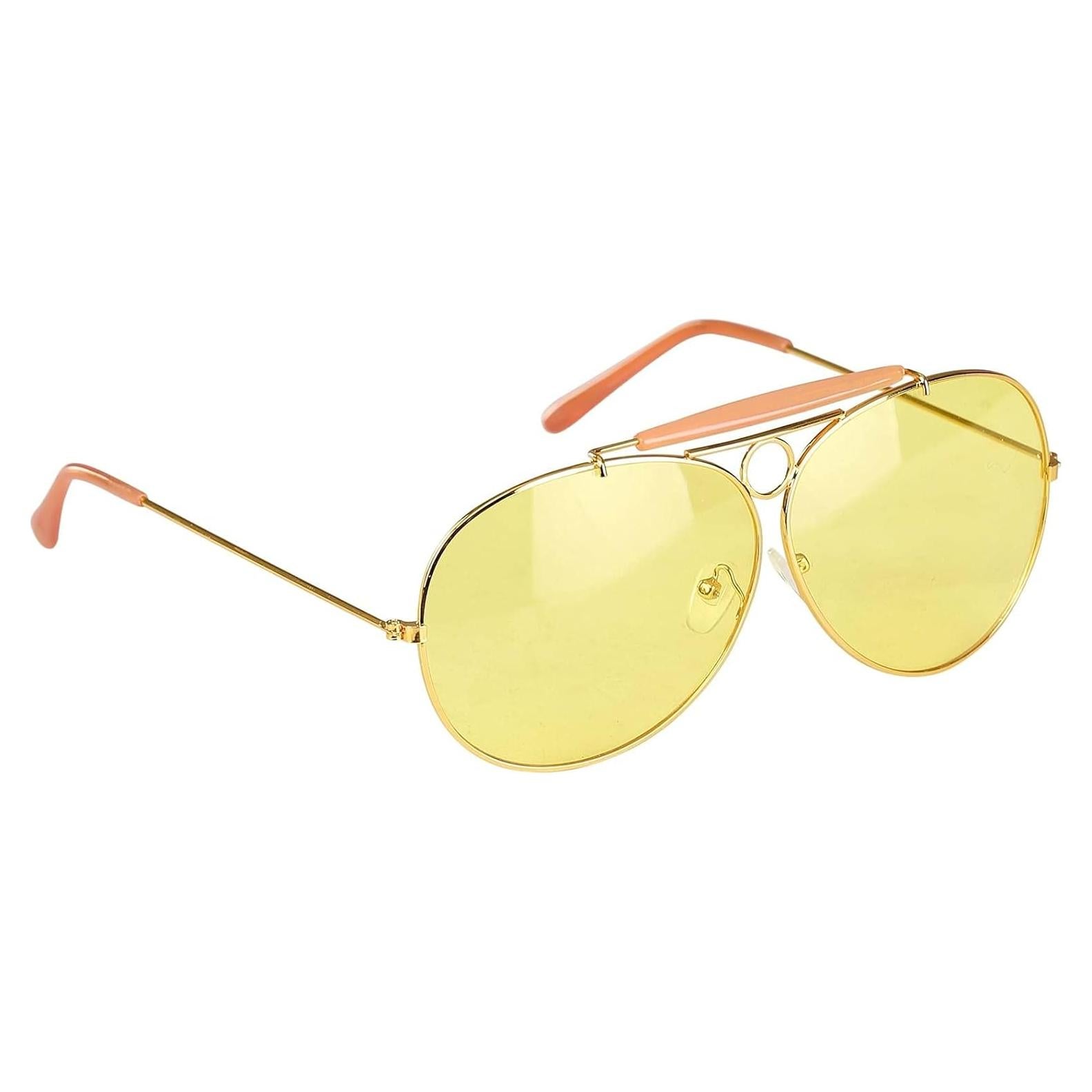 Gafas de Sol Amarillas Fun Costumes - Montura Dorada