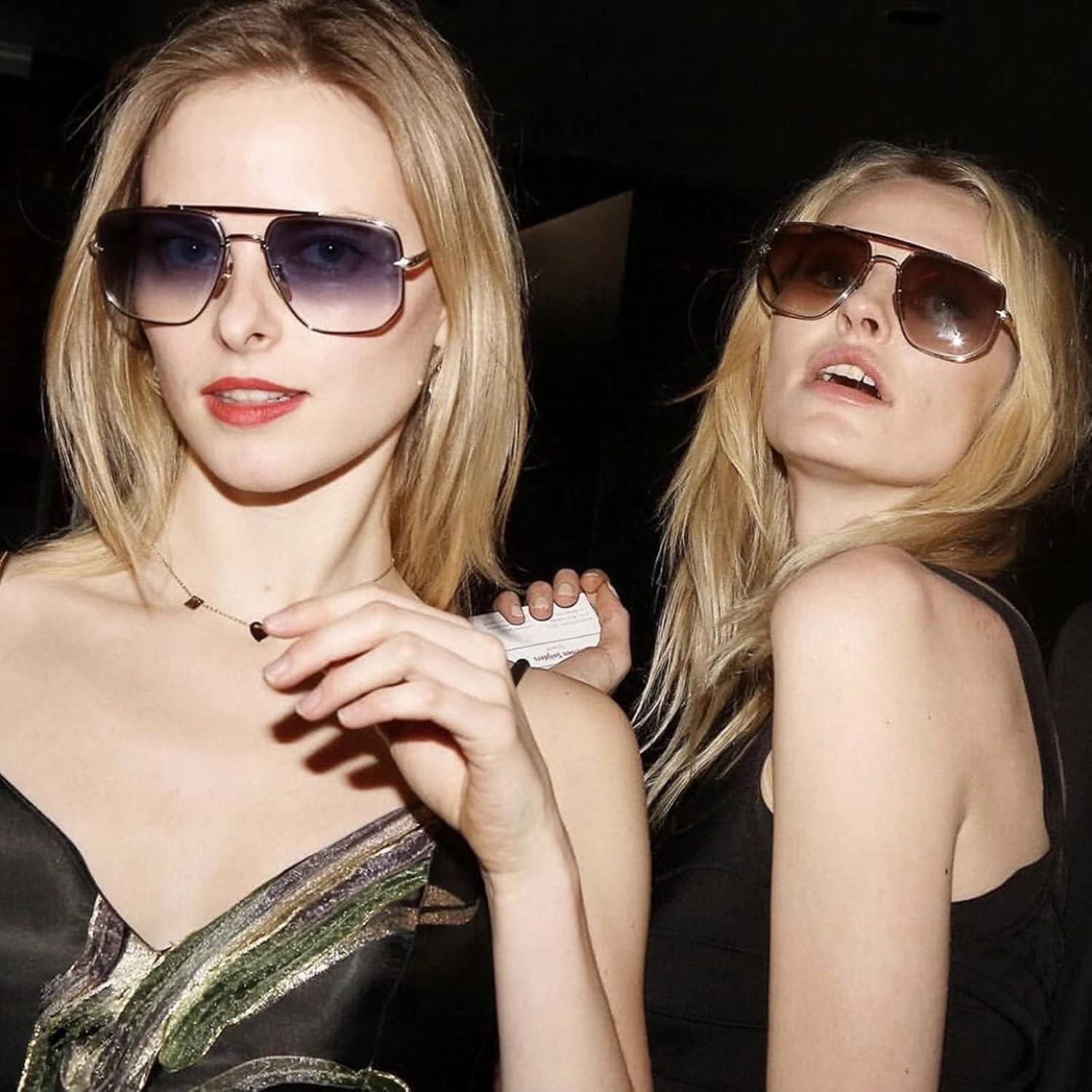 Gafas de sol cuadradas AIEYEZO UV400 estilo piloto militar