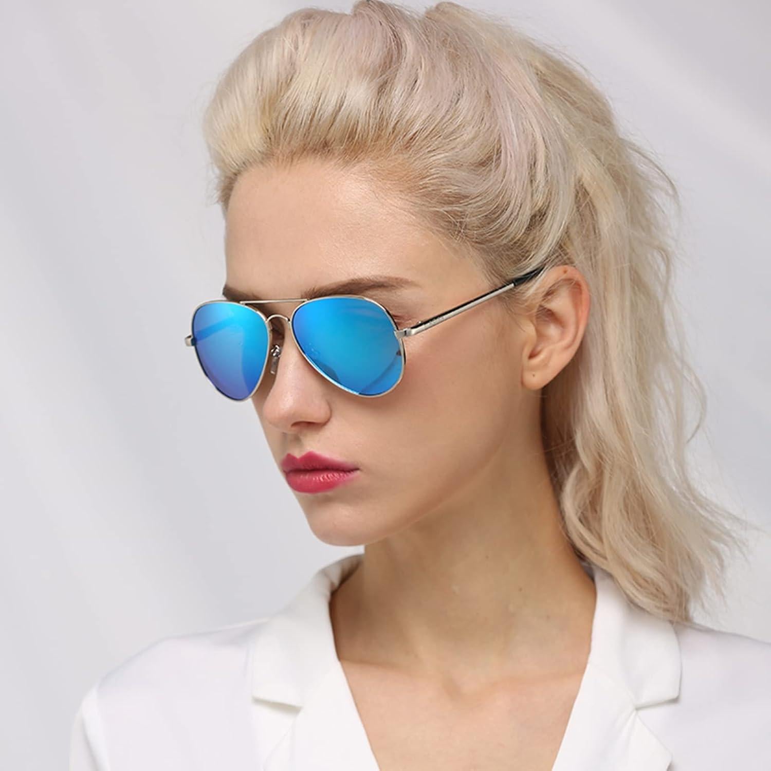 Gafas de sol AIEYEZO aviador polarizadas UV400 plata