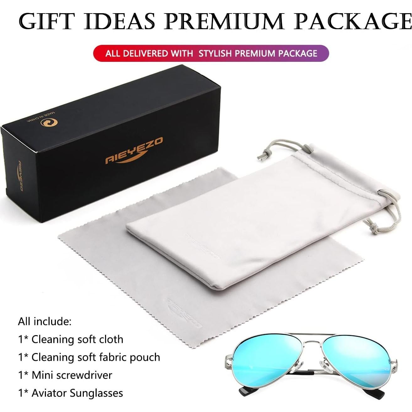 Gafas de sol AIEYEZO aviador polarizadas UV400 plata