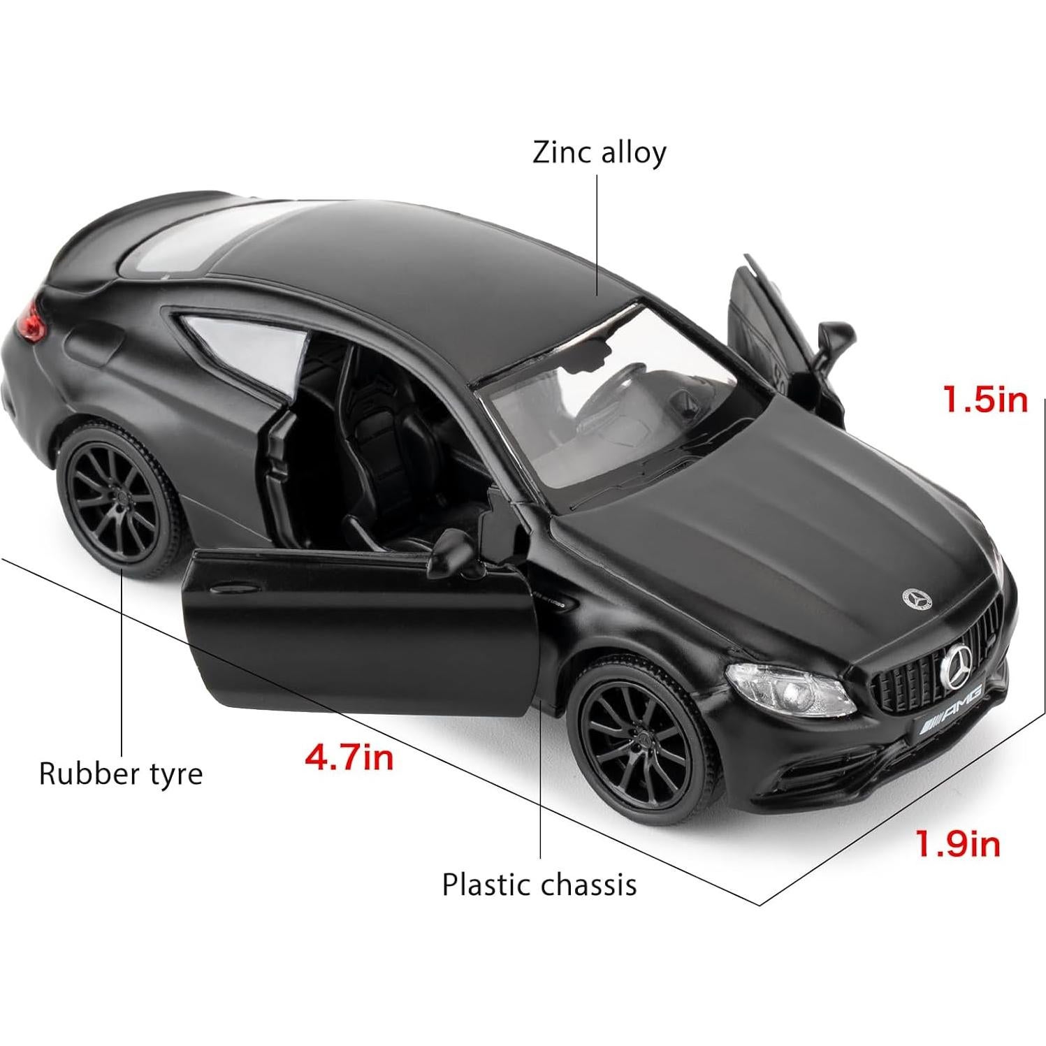 Coche de Juguete Benz C63 S AMG 1:36 Metal Retroceso