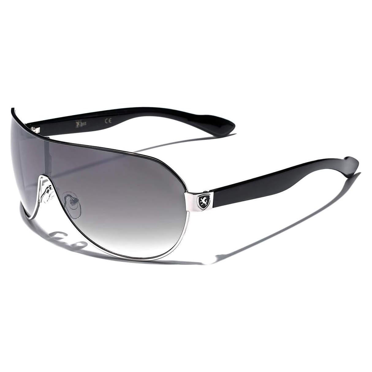 Gafas de sol cuadradas deportivas para hombres plateadas