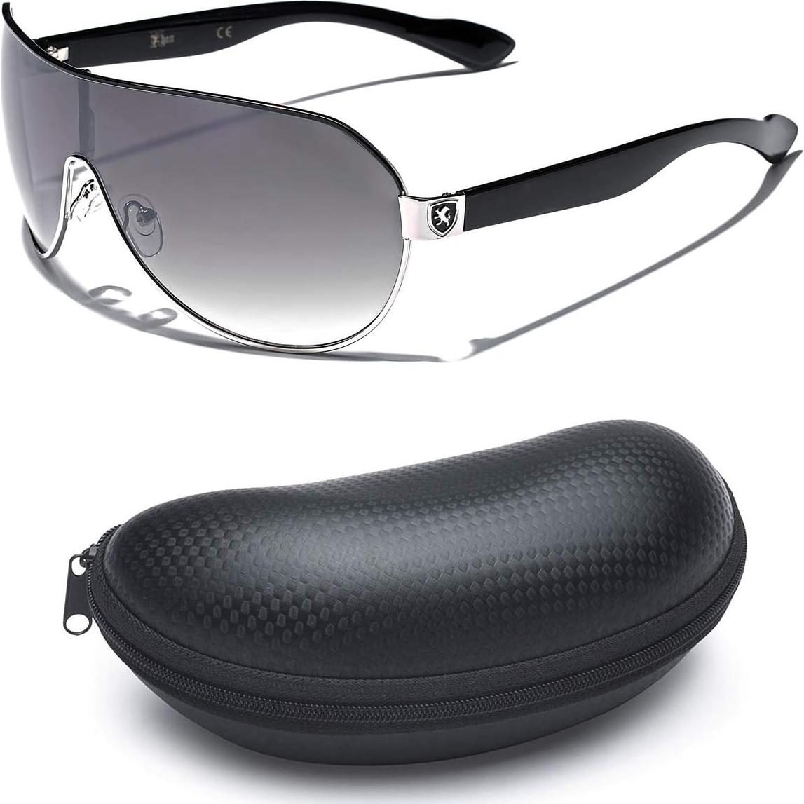 Gafas de sol cuadradas deportivas para hombres plateadas