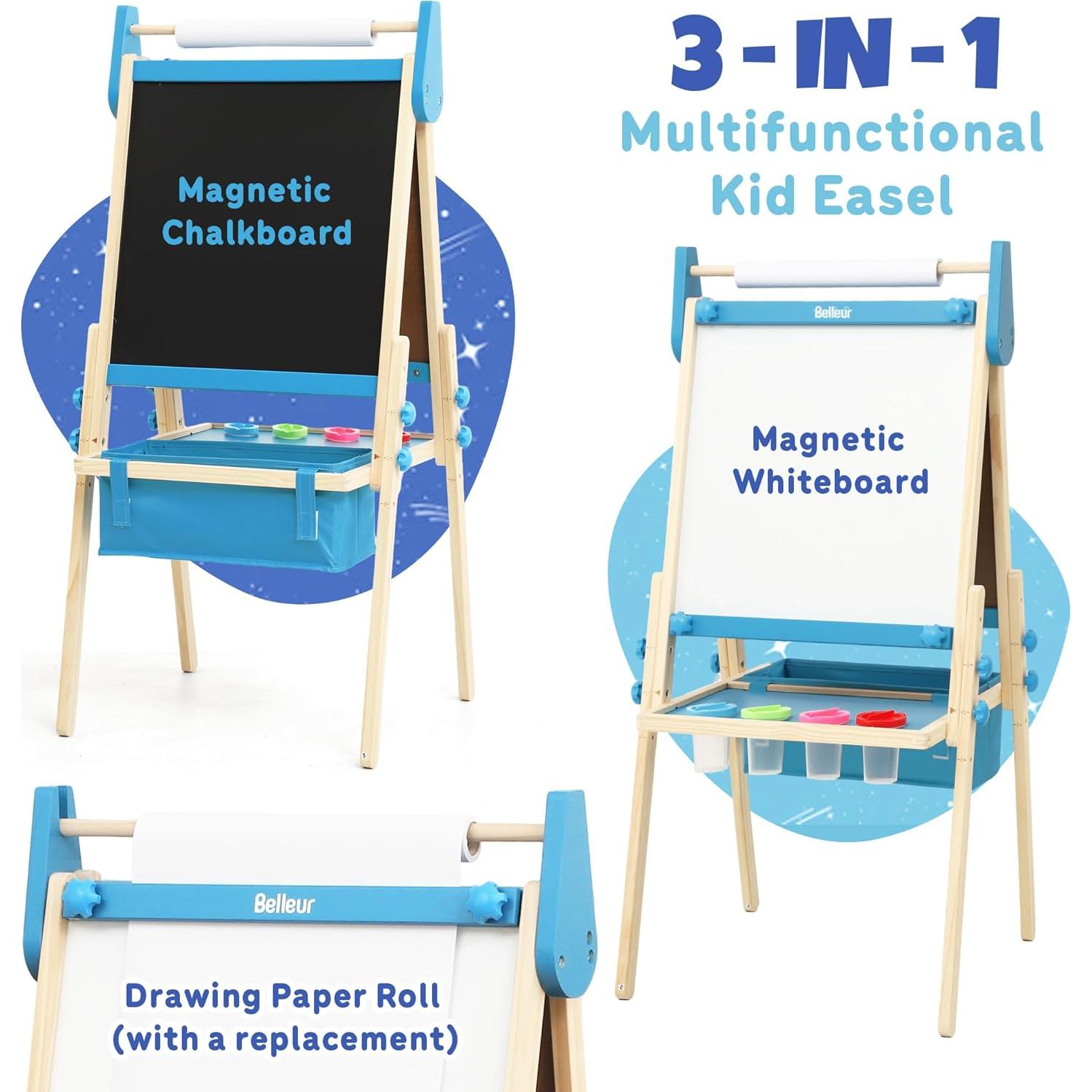 Caballete de Arte Ajustable Belleur para Niños 2-8 Años - Azul