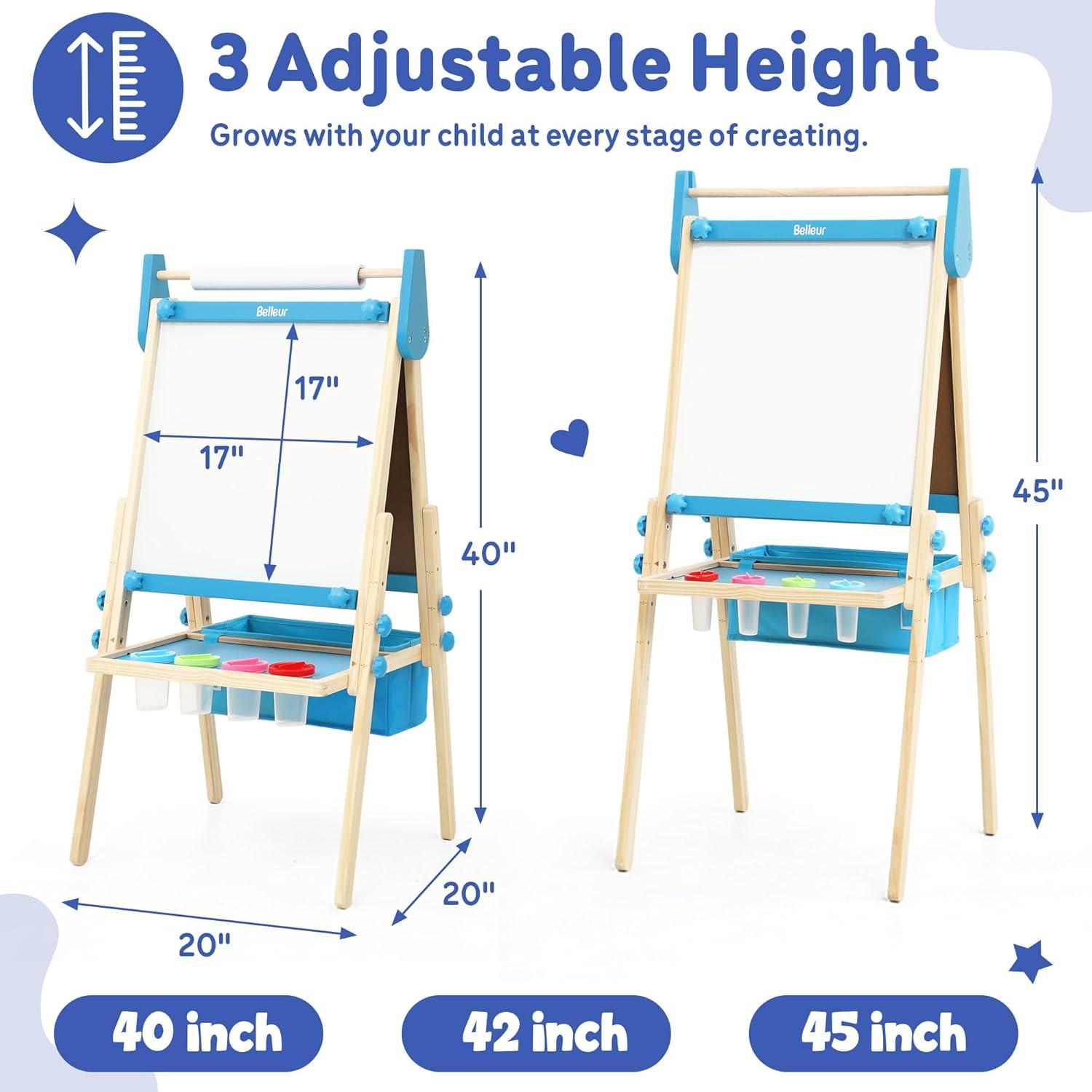 Caballete de Arte Ajustable Belleur para Niños 2-8 Años - Azul