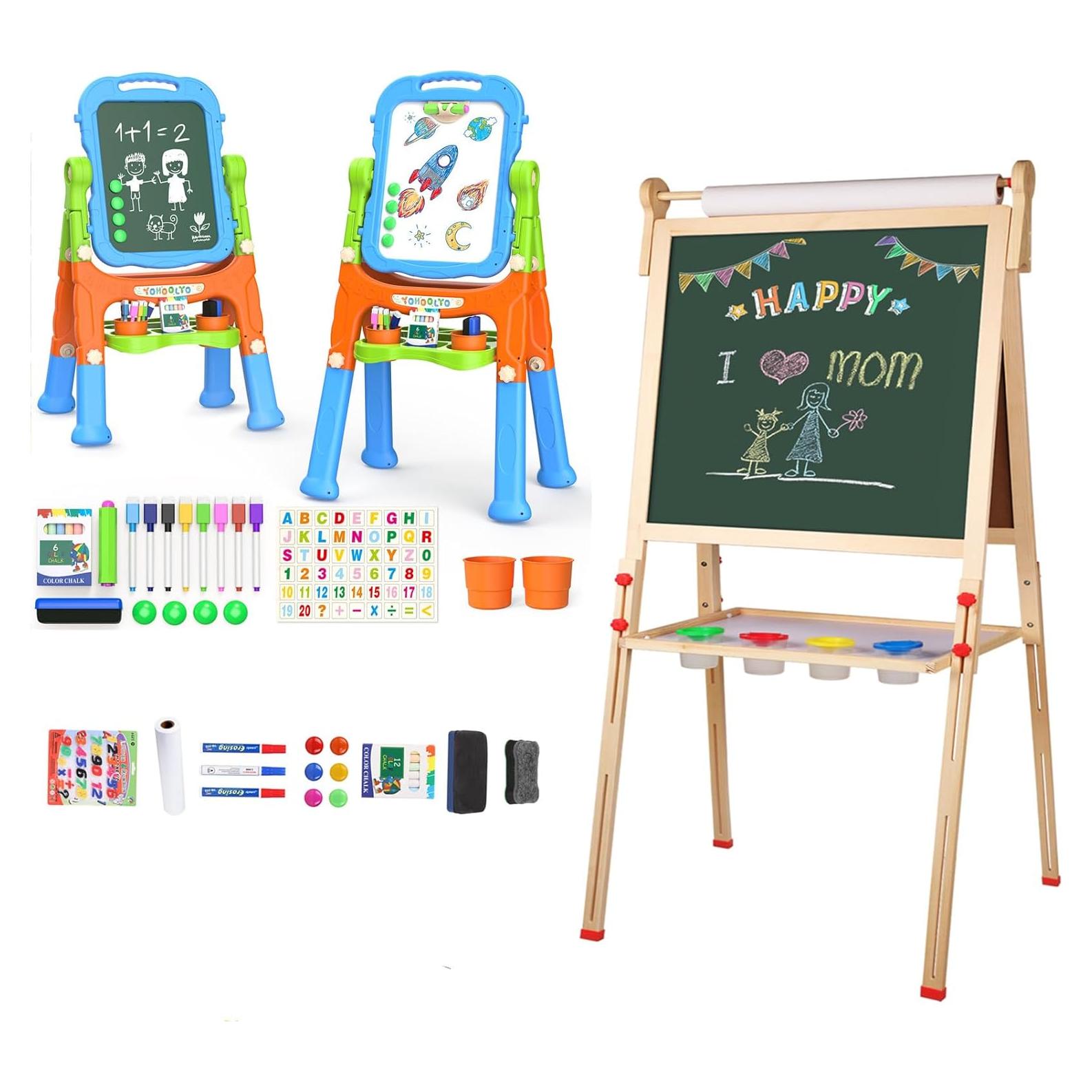 Caballete Infantil de Madera YOHOOLYO con Rollo de Papel 45.72 cm