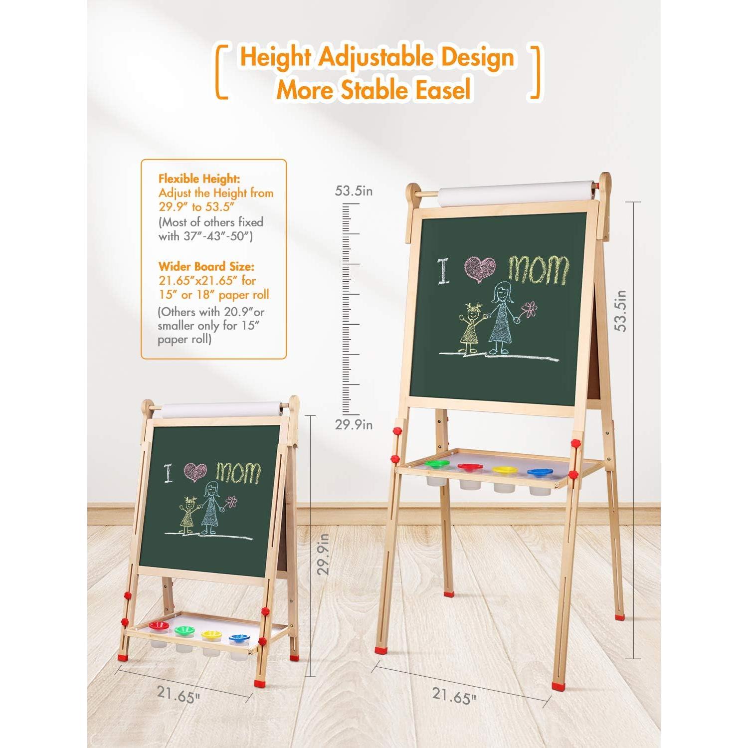 Caballete Infantil de Madera YOHOOLYO con Rollo de Papel 45.72 cm