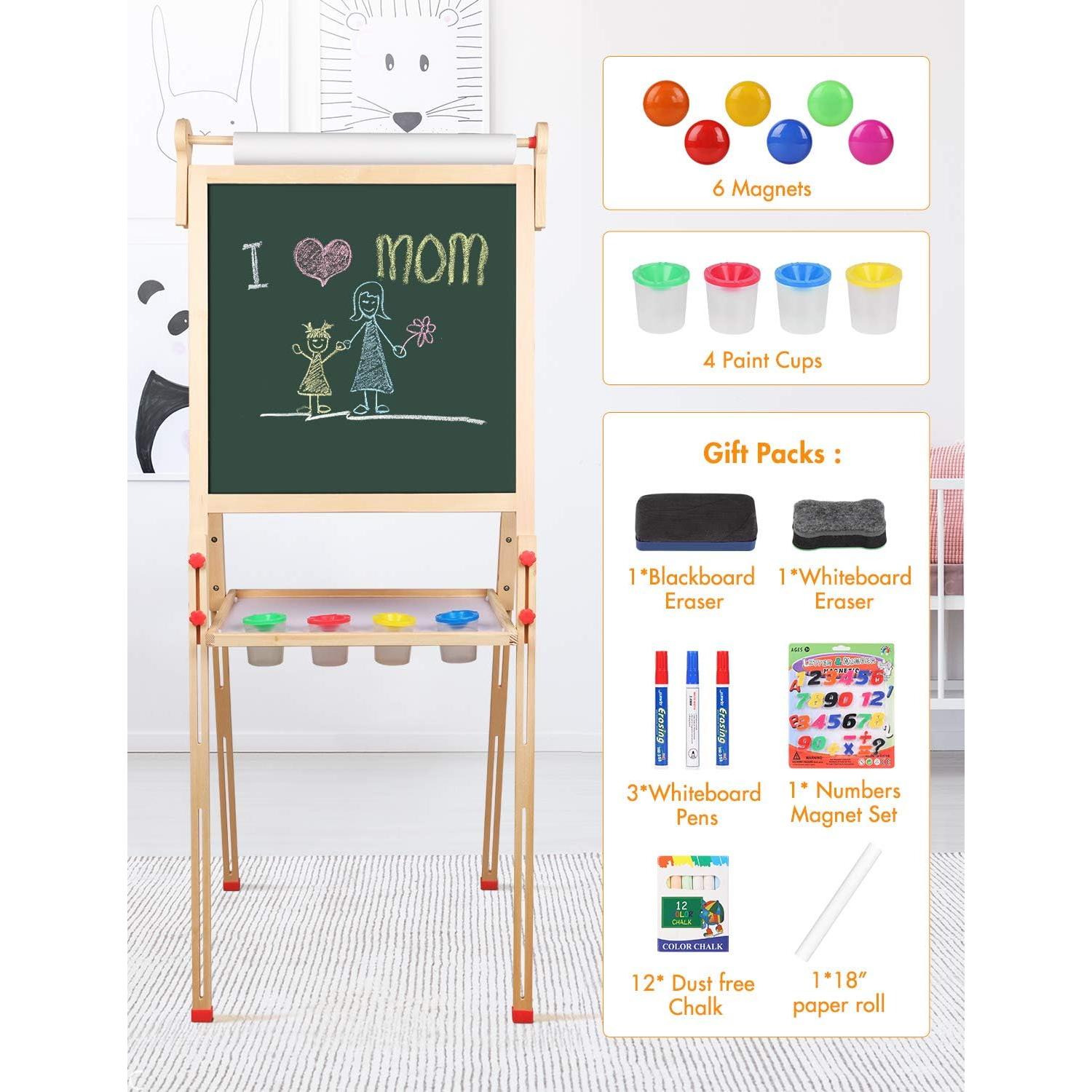 Caballete Infantil de Madera YOHOOLYO con Rollo de Papel 45.72 cm