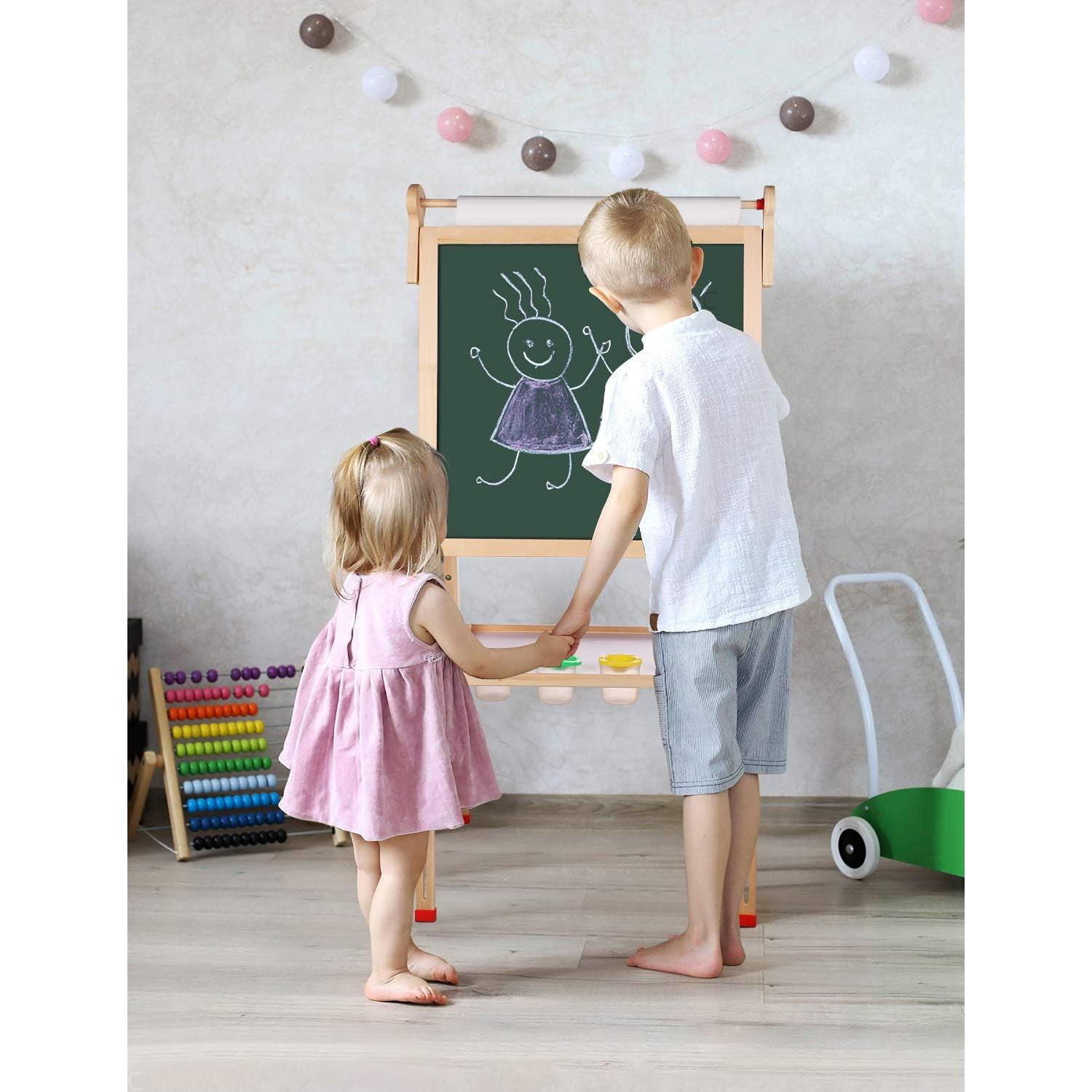 Caballete Infantil de Madera YOHOOLYO con Rollo de Papel 45.72 cm