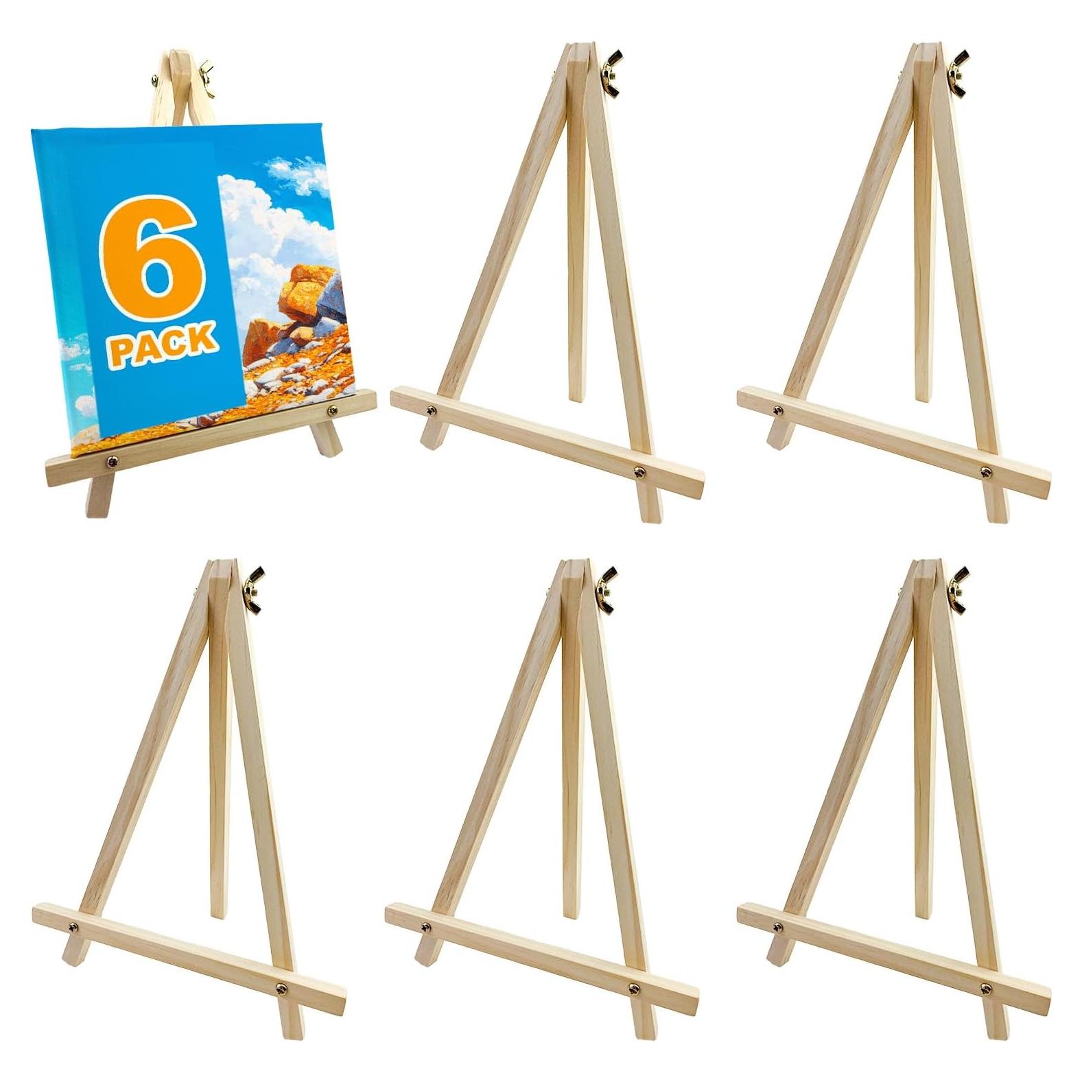 Set de 6 Caballetes de Madera Plavixium 22.86 cm para Pintura