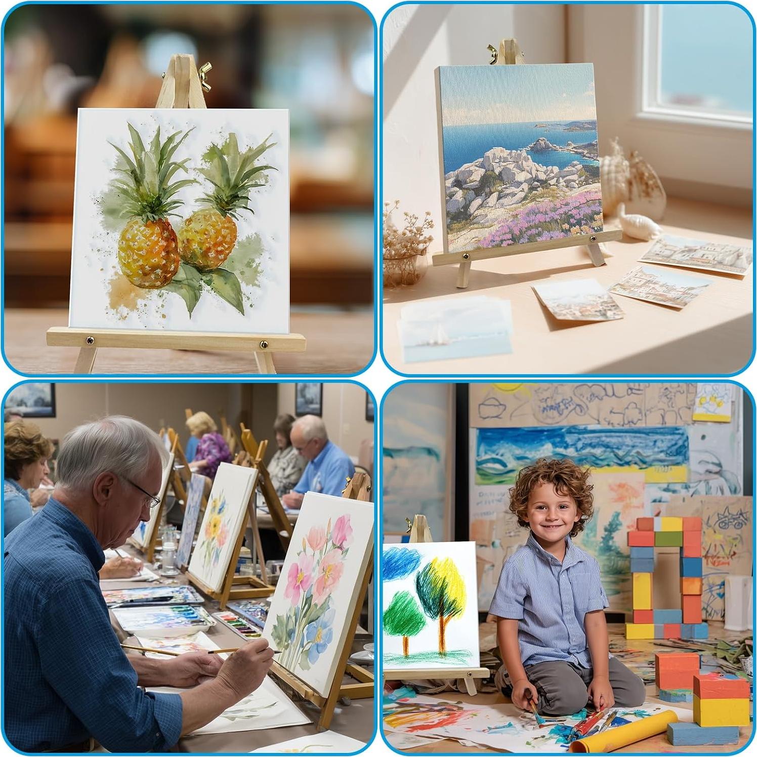 Set de 6 Caballetes de Madera Plavixium 22.86 cm para Pintura