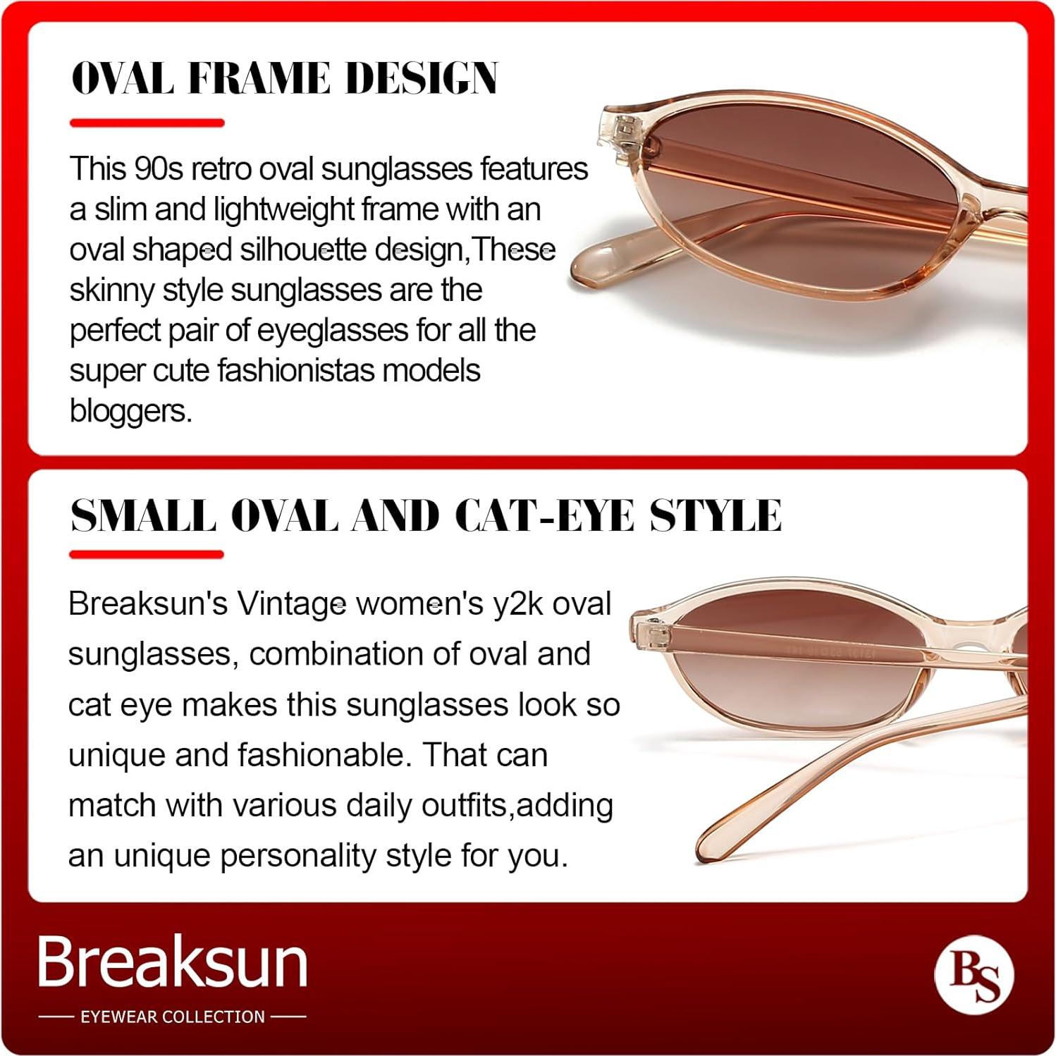 Gafas de sol ovaladas Breaksun B73 UV400 para mujeres