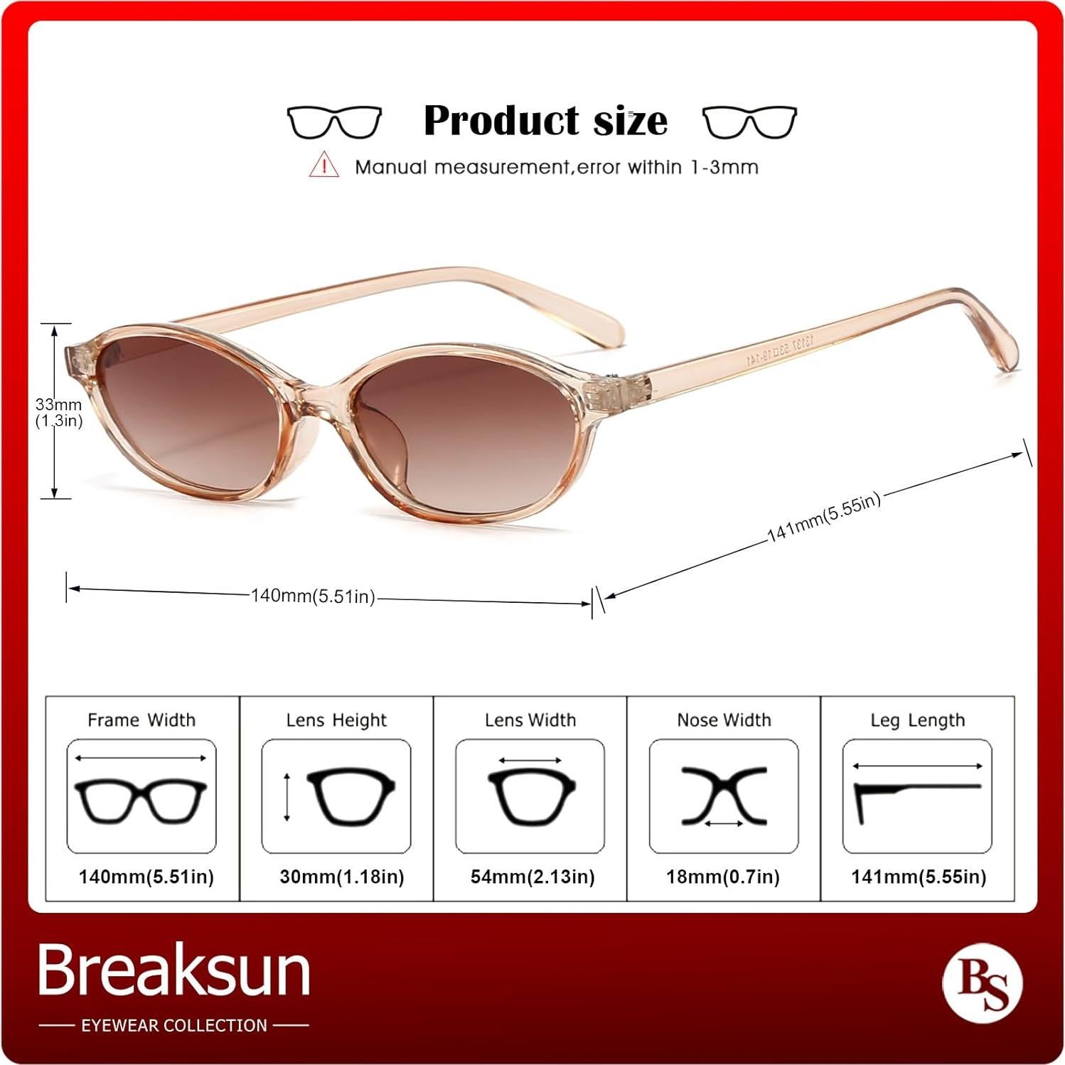 Gafas de sol ovaladas Breaksun B73 UV400 para mujeres