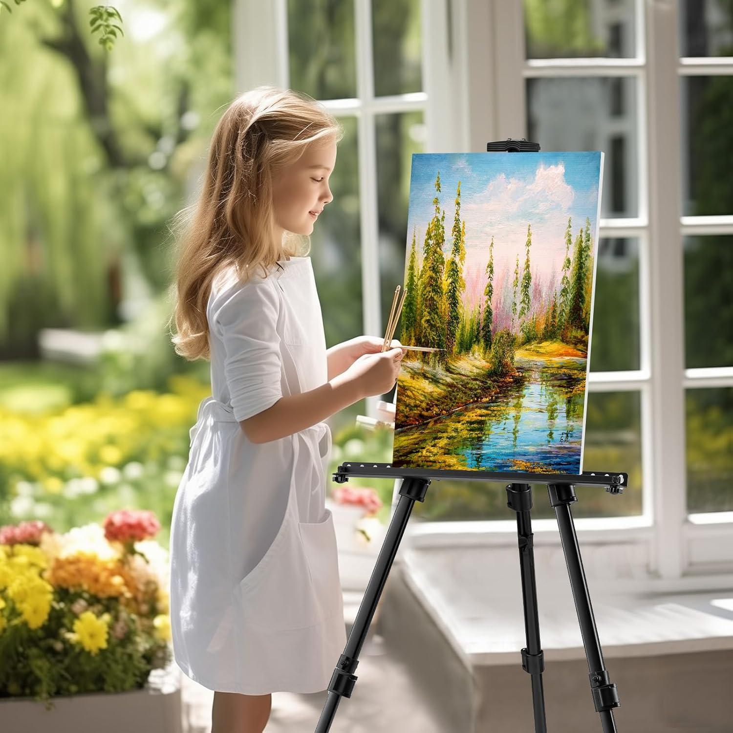 Caballete de Arte Plegable RRFTOK Ajustable 45.72-167.64 cm