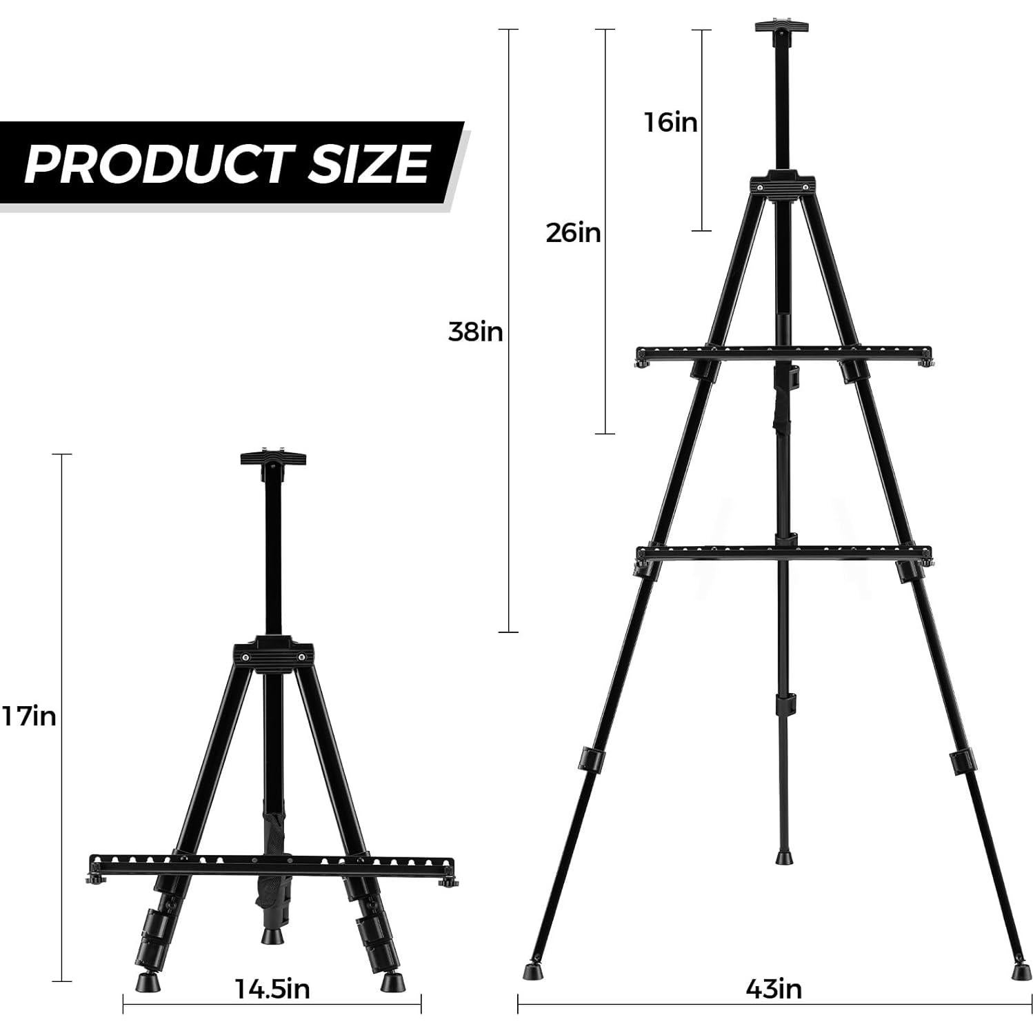 Caballete de Arte Plegable RRFTOK Ajustable 45.72-167.64 cm