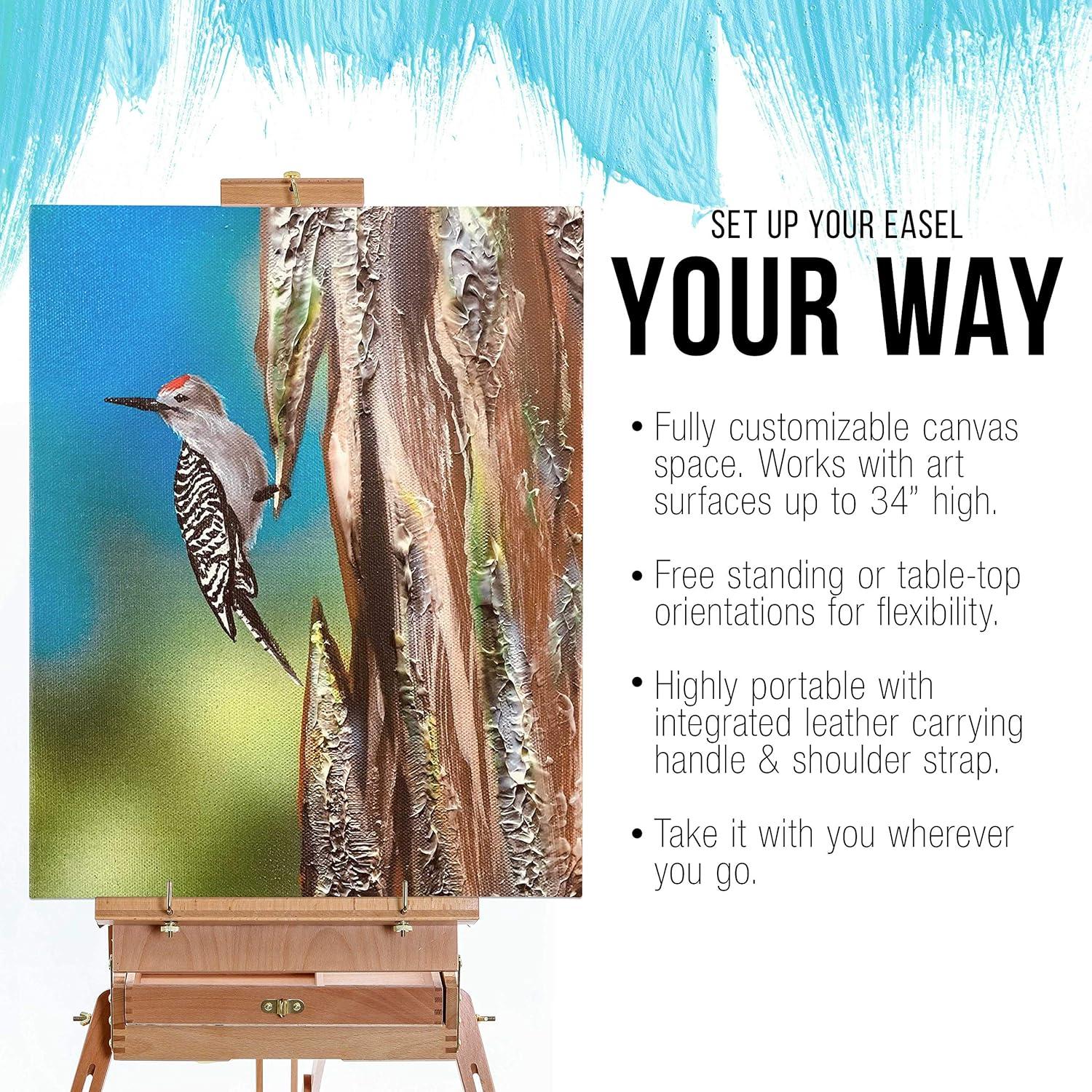 Caballete Francés Grande U.S. Art Supply Madera de Haya Ajustable