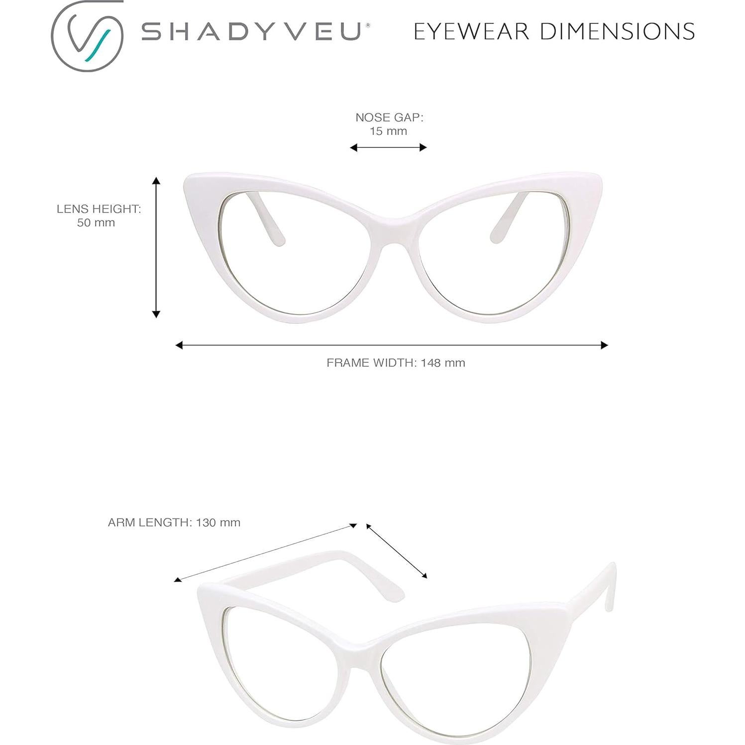 Gafas de sol cateye ShadyVEU UV protección clara moda