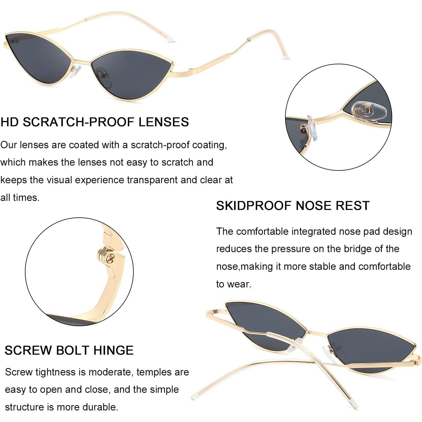 Gafas de sol Dollger ojo de gato triangulares UV400 unisex