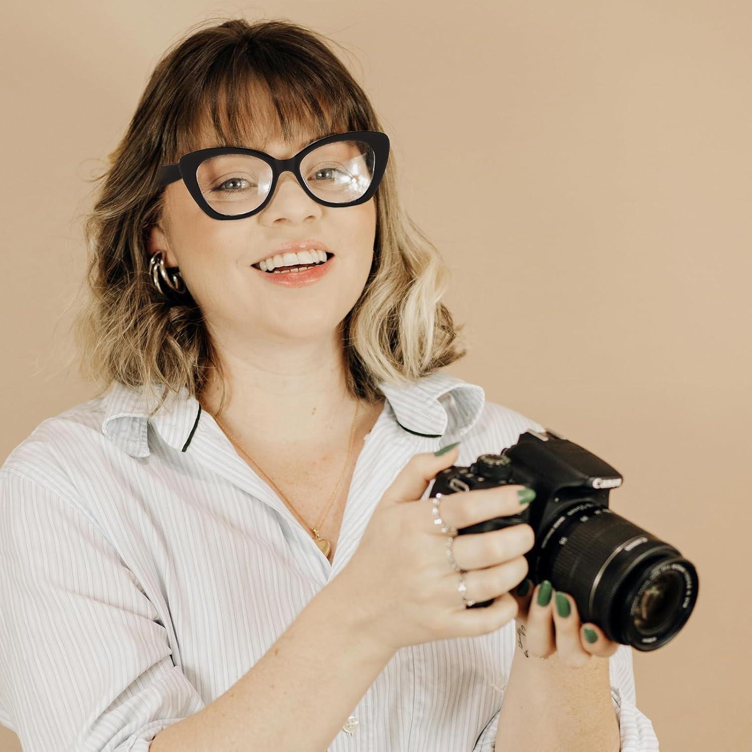 Gafas de Sol LJCZKA Ojo de Gato Anti Luz Azul Mujeres