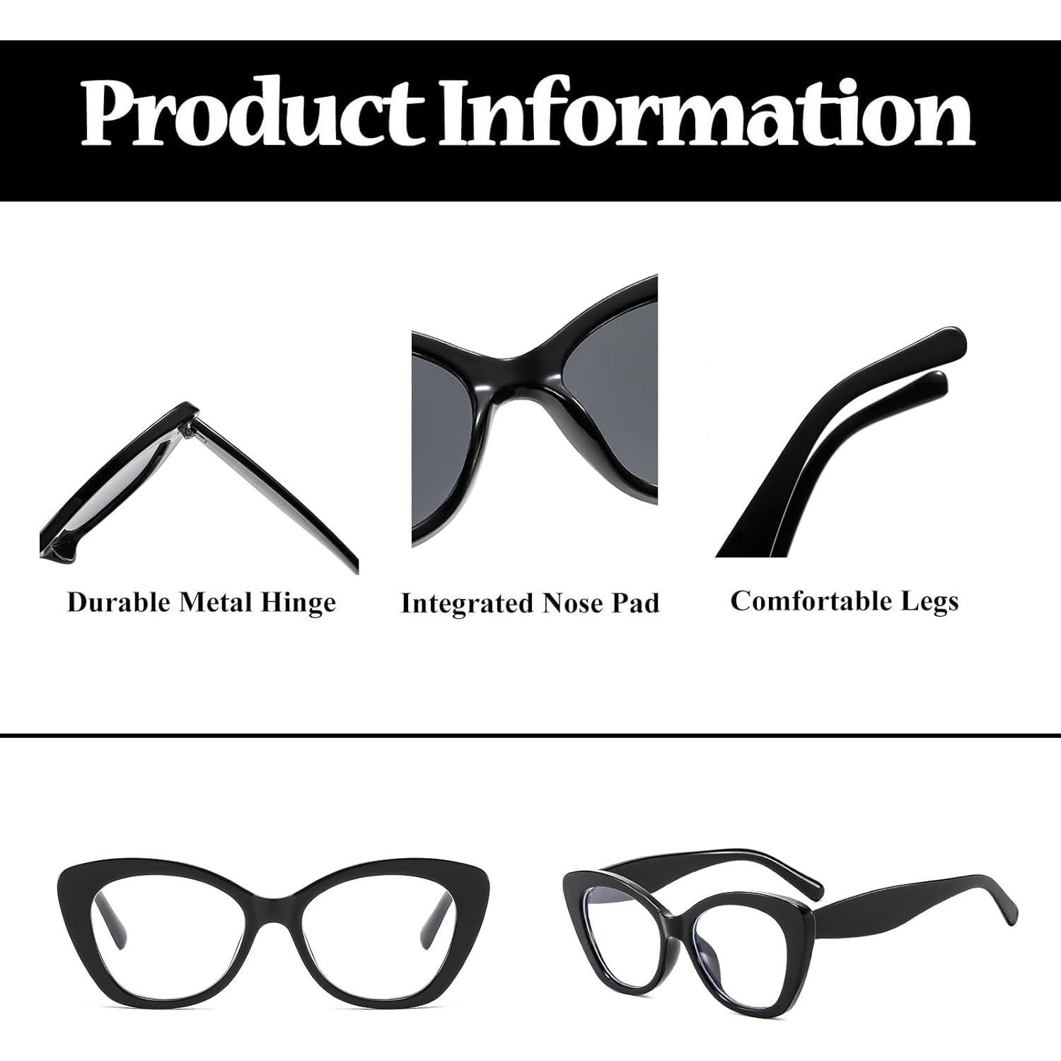 Gafas de Sol LJCZKA Ojo de Gato Anti Luz Azul Mujeres