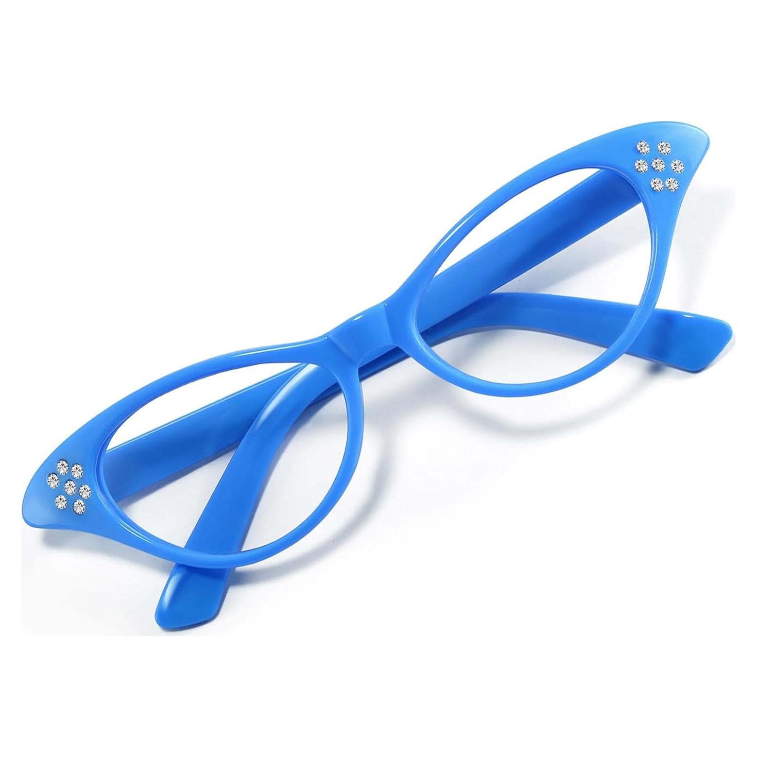 Gafas de Sol FEISEDY Cateye Vintage con Rhinestones 53mm