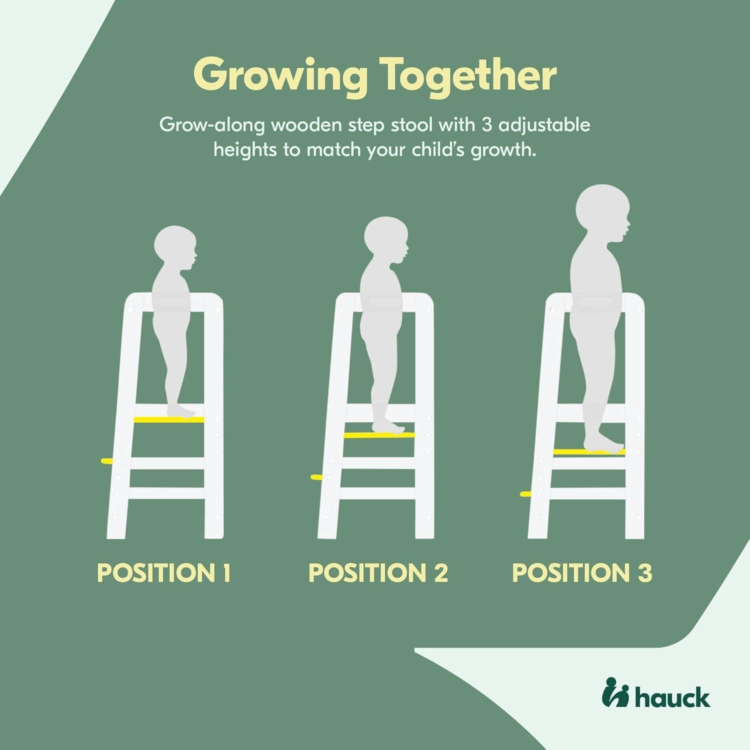 Torre de Aprendizaje Montessori Hauck Learn N Explore, Madera Ajustable, Blanco