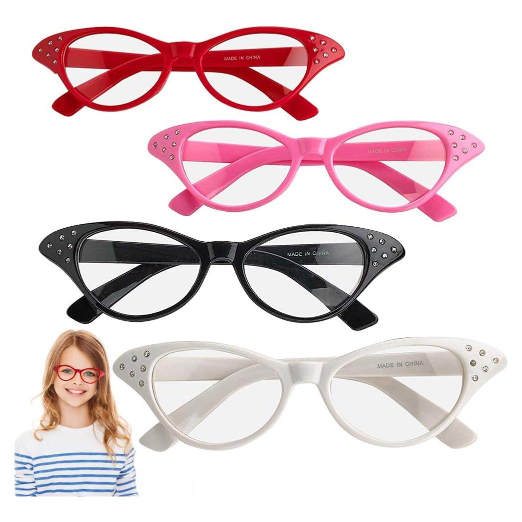 Gafas Retro Ojo de Gato ArtCreativity - Paquete de 4