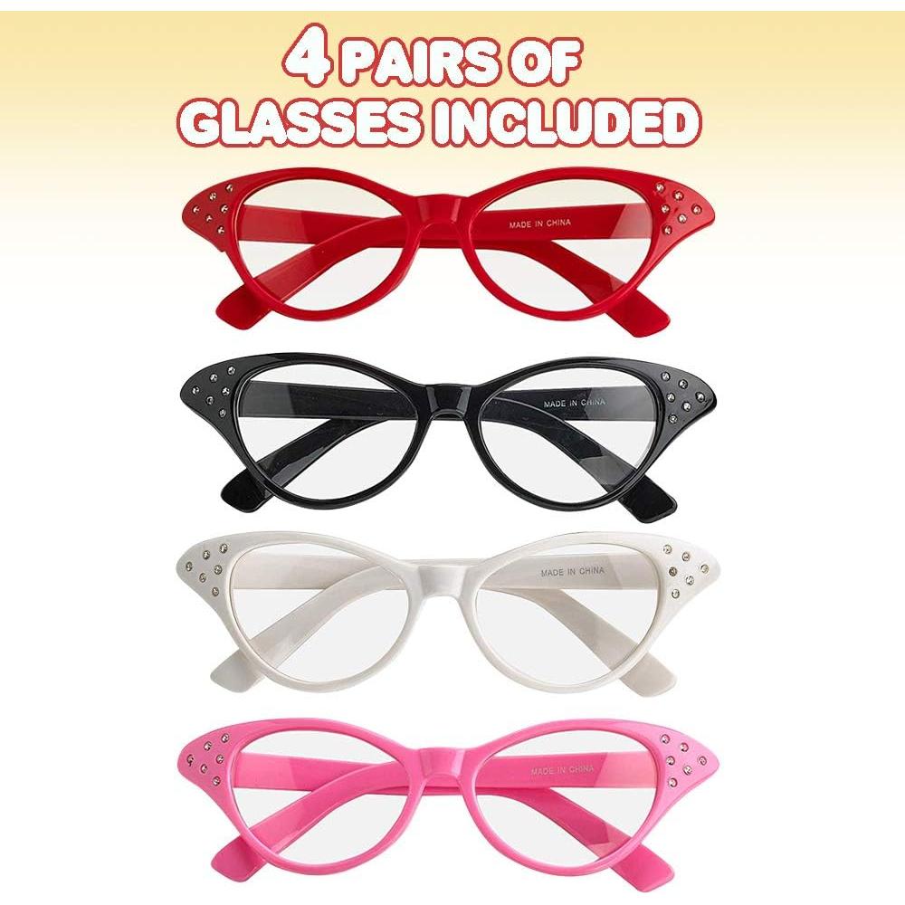 Gafas Retro Ojo de Gato ArtCreativity - Paquete de 4