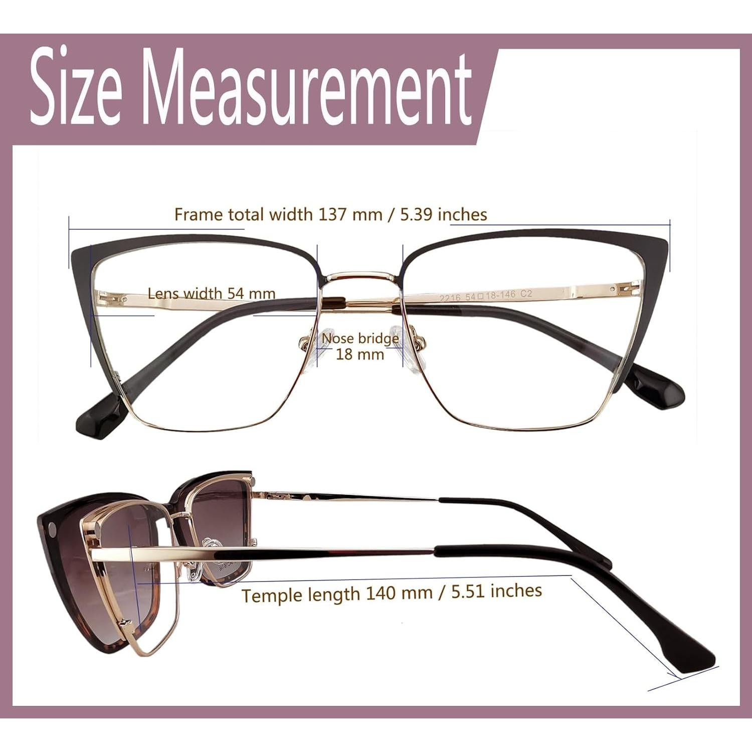 Gafas Cat Eye Magnet 2 en 1 Polarizadas para Mujeres