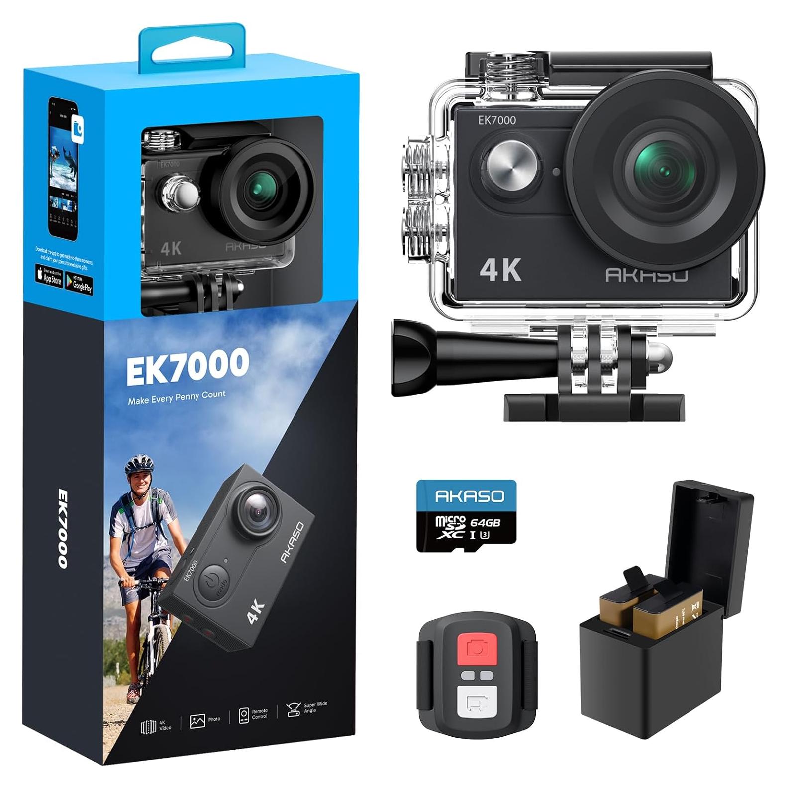 Cámara de acción AKASO EK7000 4K 20MP con control remoto