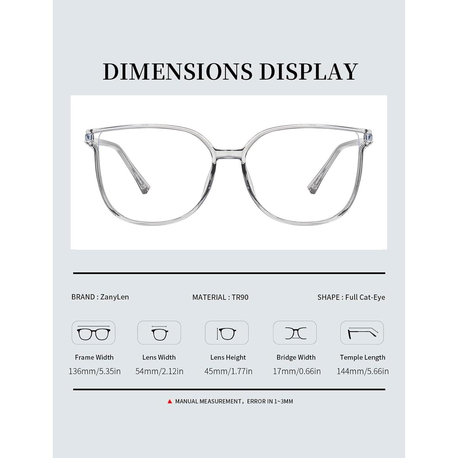 Gafas Cat-Eye ZanyLen TR90 Bloqueo Luz Azul Mujeres