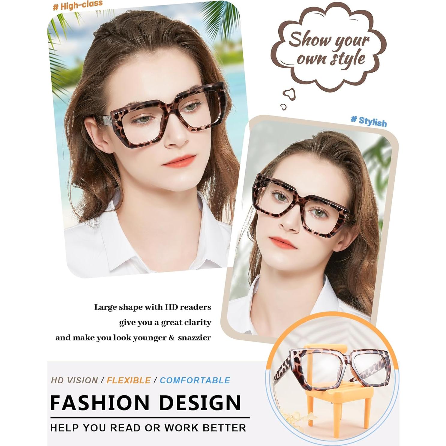 Gafas de Lectura Sobredimensionadas MARE AZZURO 1.25x Gato Ojo