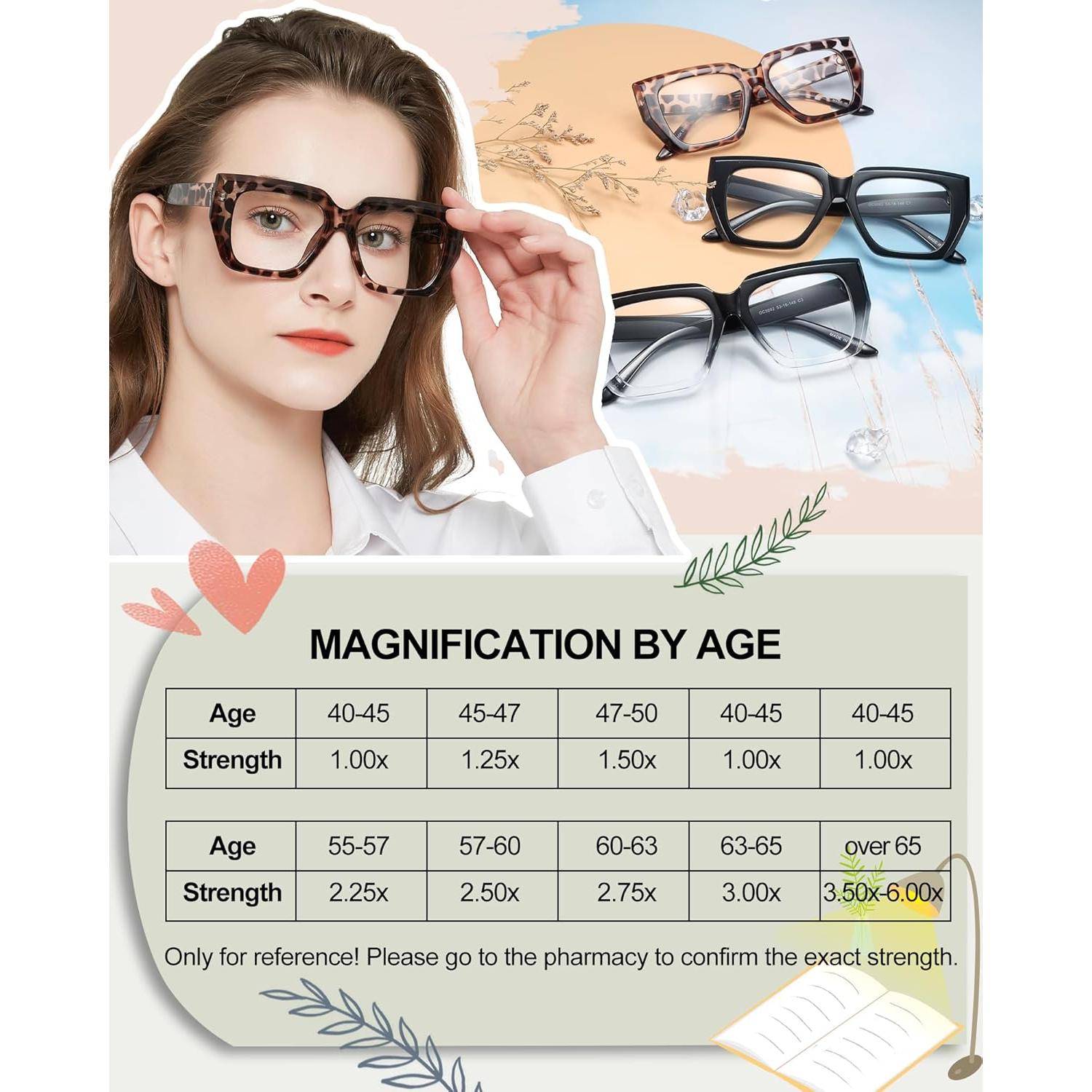 Gafas de Lectura Sobredimensionadas MARE AZZURO 1.25x Gato Ojo