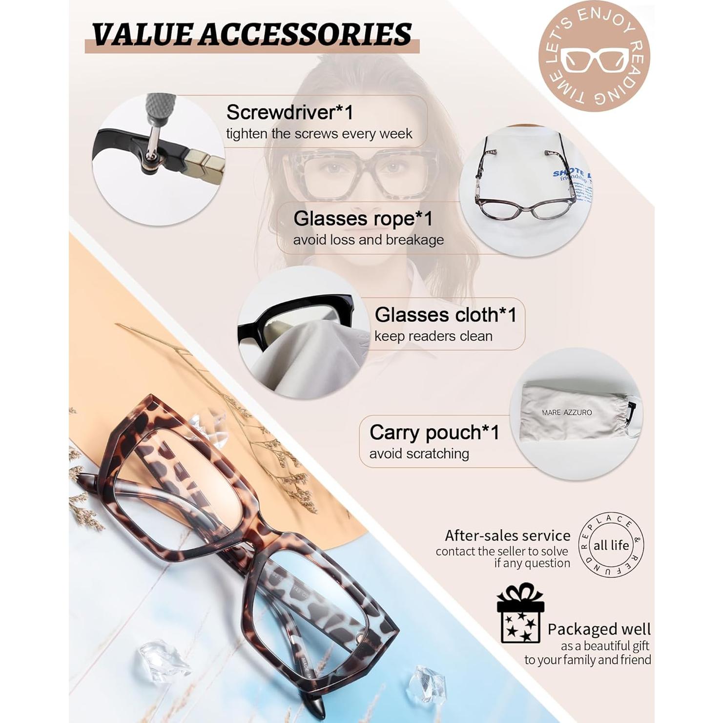 Gafas de Lectura Sobredimensionadas MARE AZZURO 1.25x Gato Ojo