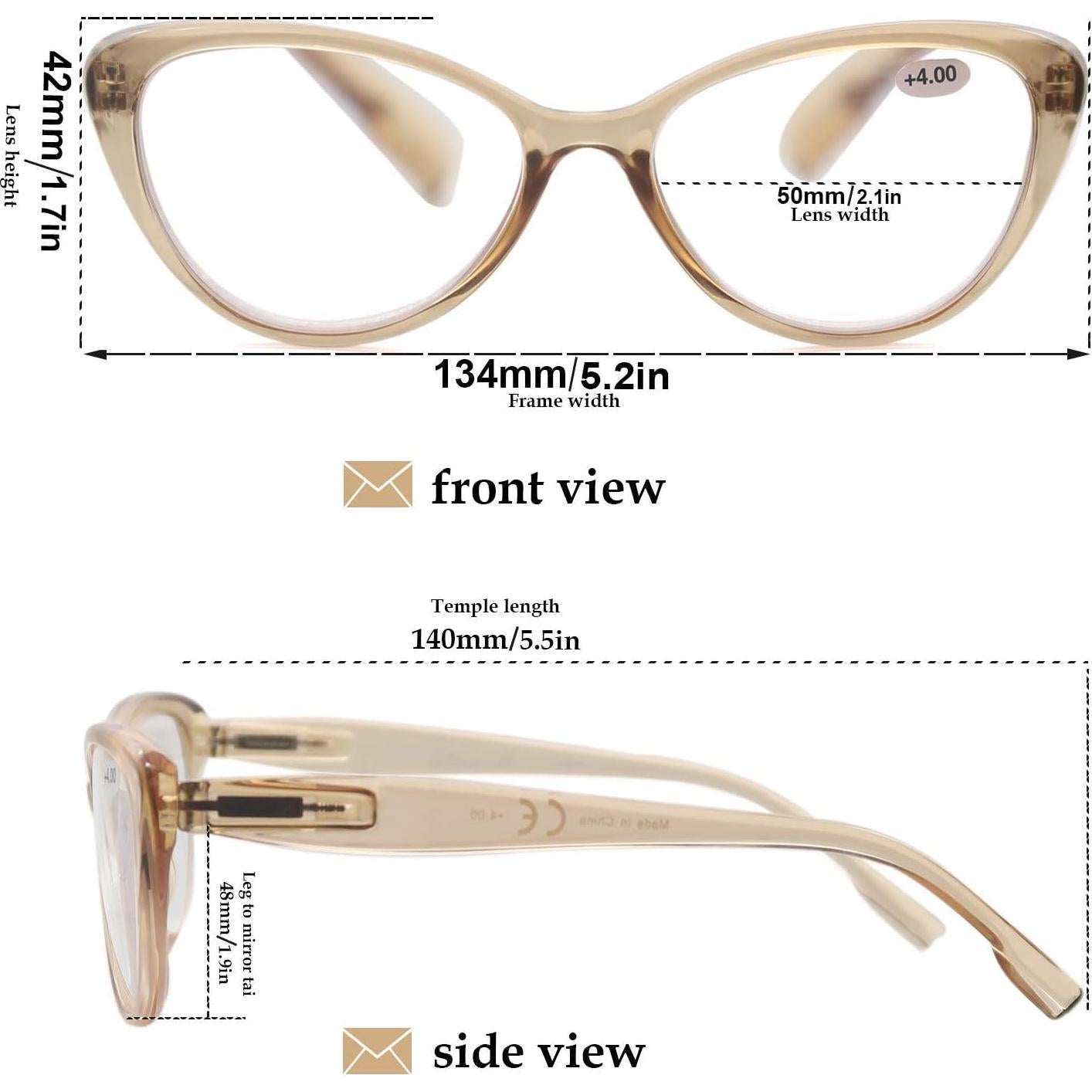 Colorful Reading Glasses for Women Lightweight Stylish Readers Cute Cheaters Glasses 4 Pack Comfortable Spring Hinges