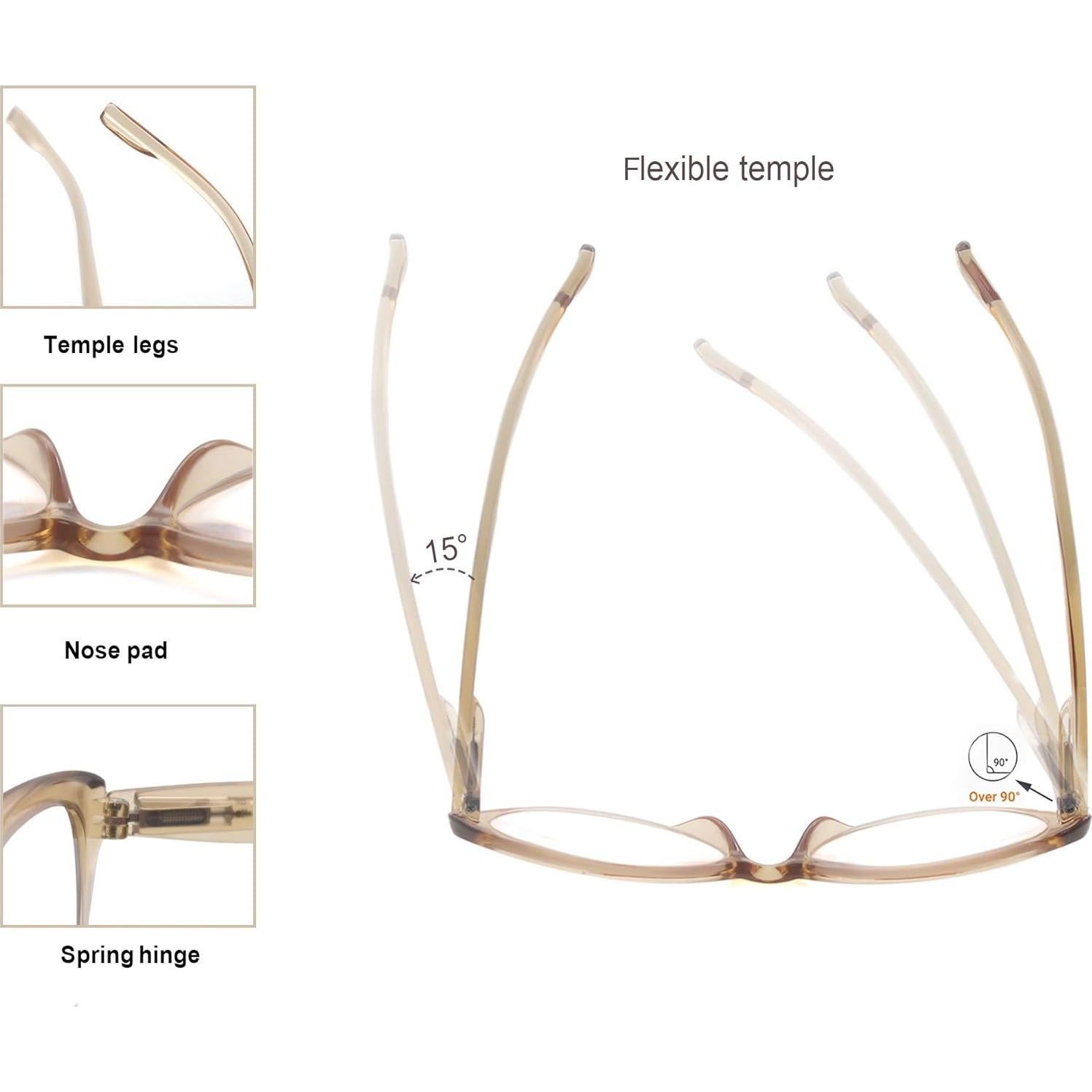 Colorful Reading Glasses for Women Lightweight Stylish Readers Cute Cheaters Glasses 4 Pack Comfortable Spring Hinges