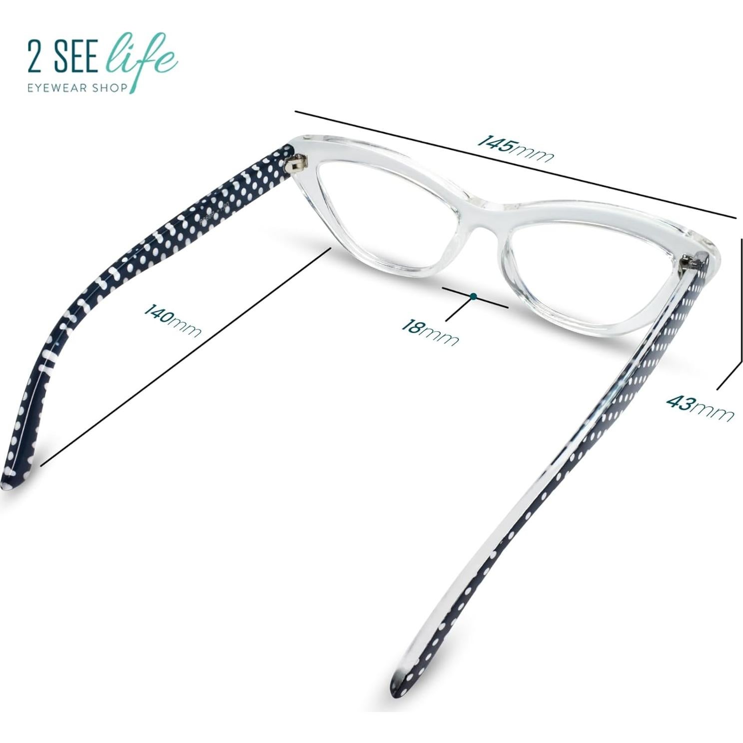 Gafas de lectura ojo de gato 3.0 2SeeLife para mujeres