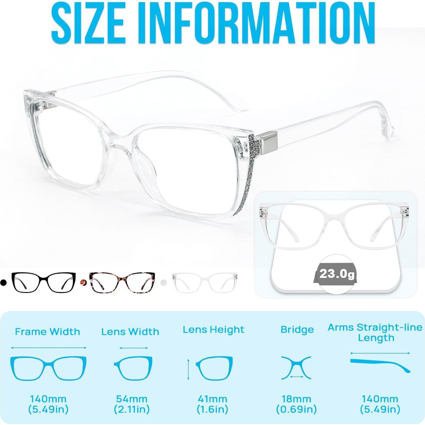 Gafas de Lectura Grandes WEMOOTANTS Estilo Gato 1.5x Brillantes