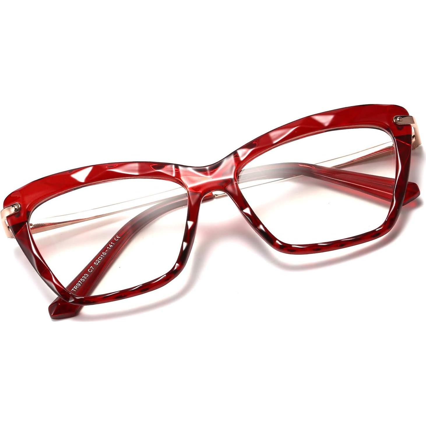 Gafas de Ojos de Gato FEISEDY Lentes Transparentes 55mm