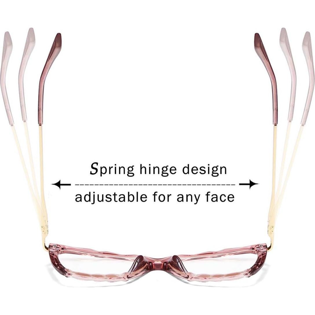 Gafas de Ojo de Gato FEISEDY Cristal Rosa con Bloqueo Luz Azul