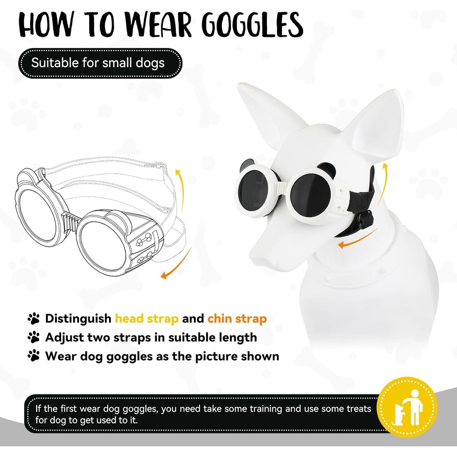 Gafas para Perros Enjoying Panda Blanco UV 6kg Ajustables