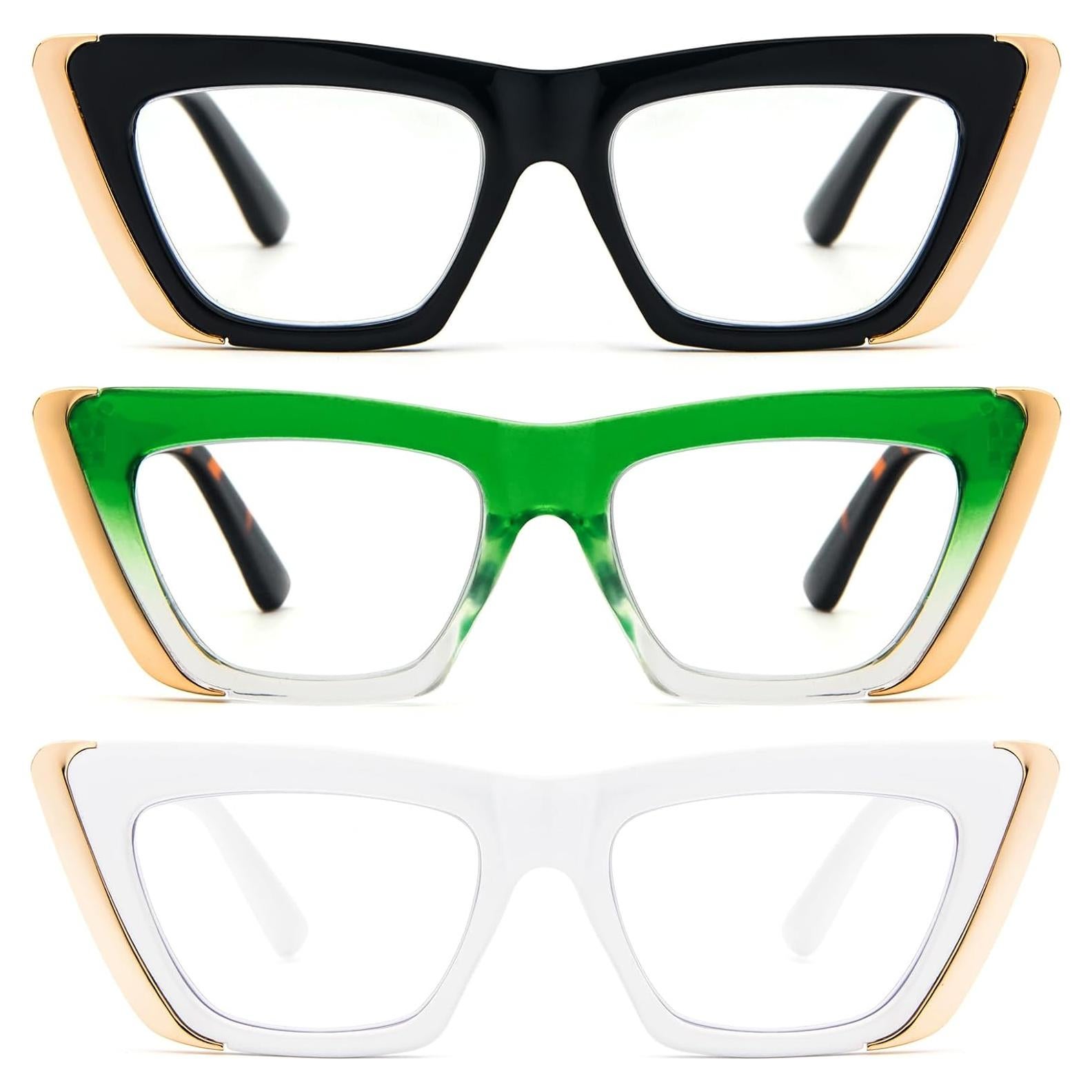 Gafas de Lectura MMOWW 3 Paquetes Anti-luz Azul Mujeres